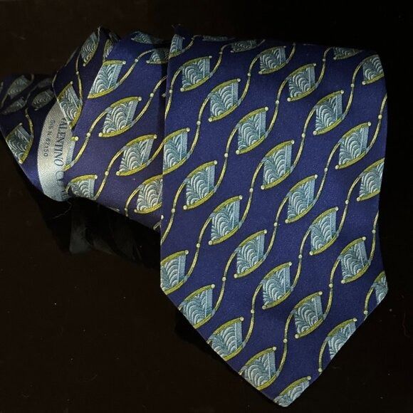 Valentino Valentino Blue Silk Tie Luxury Neckwear Couture Mans Neckti Size ONE SIZE - 3 Thumbnail