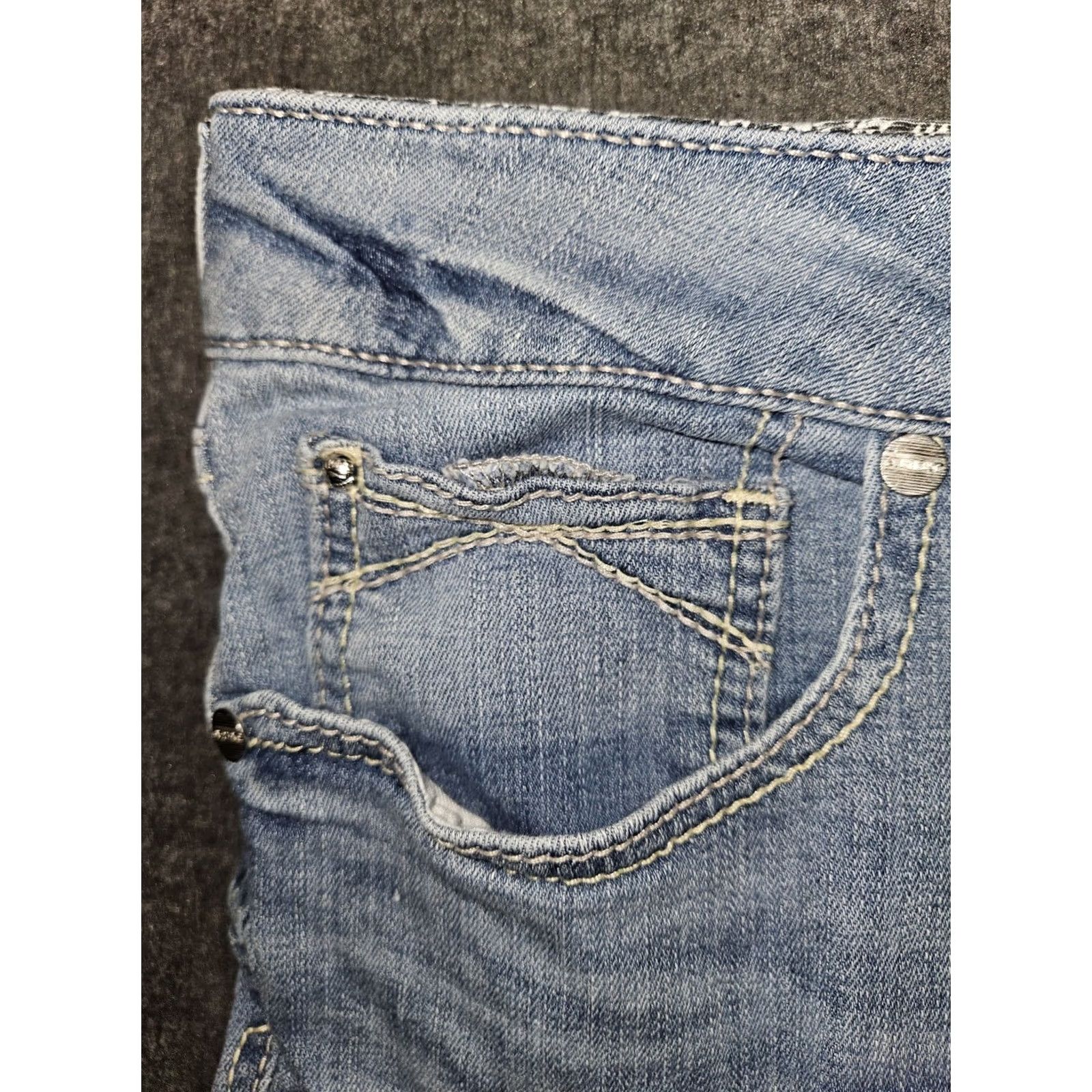 Ariat Ariat Real Regina Bootcut Jeans Women's 24W High Rise Blue Frayed Western Jeans 32in inseam Plus Womens Size 42" / US 20 - 7 Thumbnail