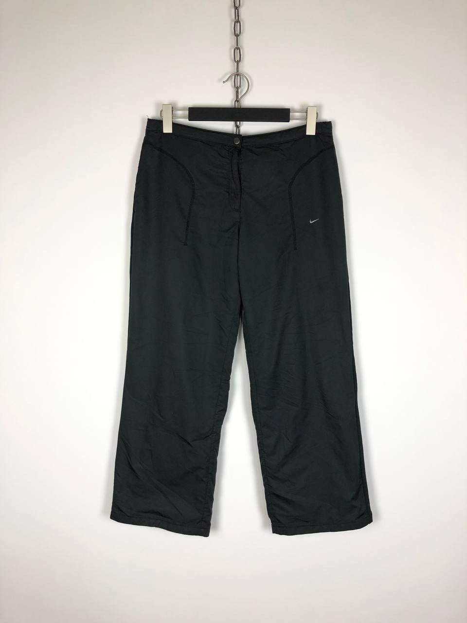 Nike Nike Vintage Drill Pants Streetwear Black Swoosh Logo Size US 33 - 1 Thumbnail