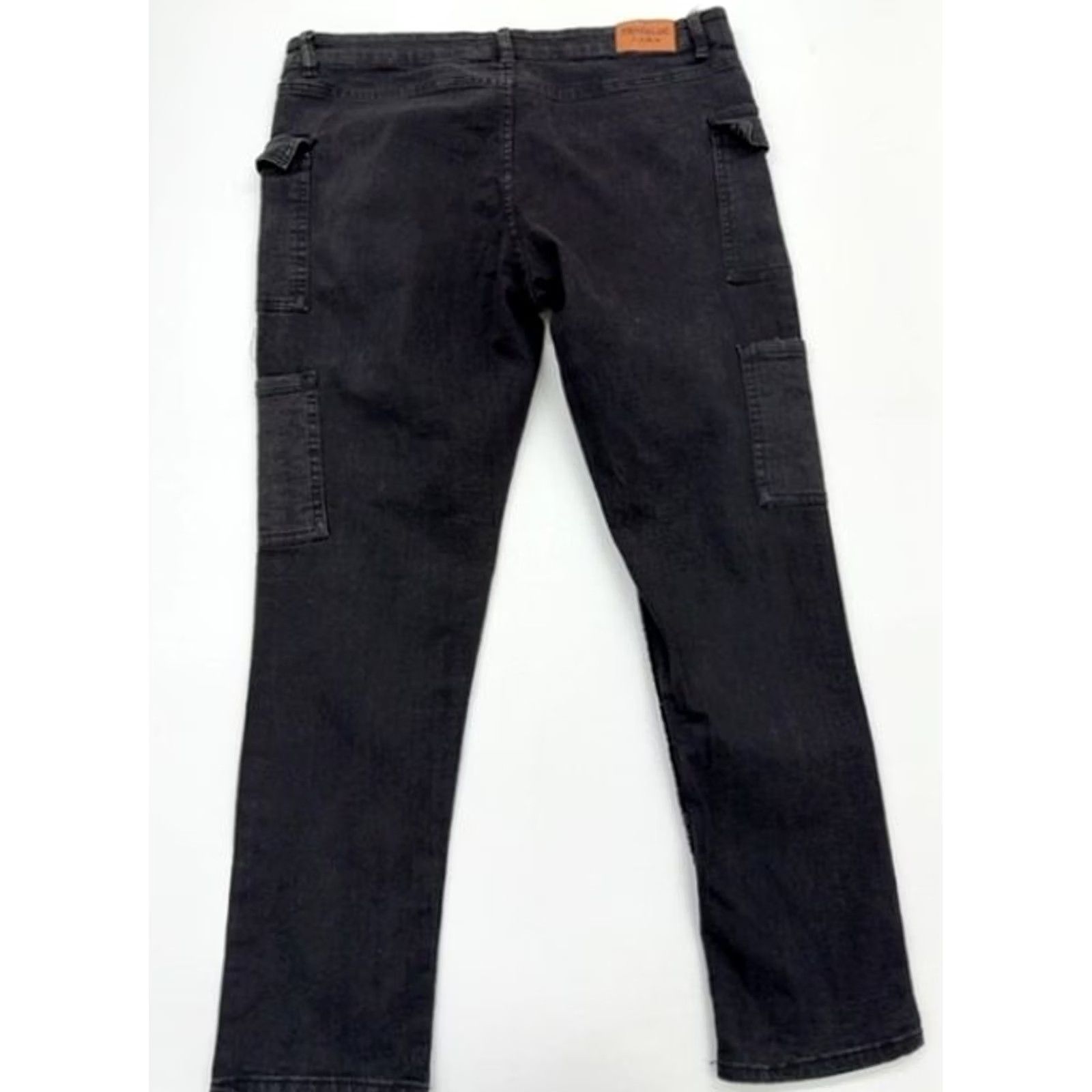 Zara Zara Black Cargo Denim Jeans Size 36 Button Closure Dark Wash Boys Size US 36 / EU 52 - 2 Thumbnail
