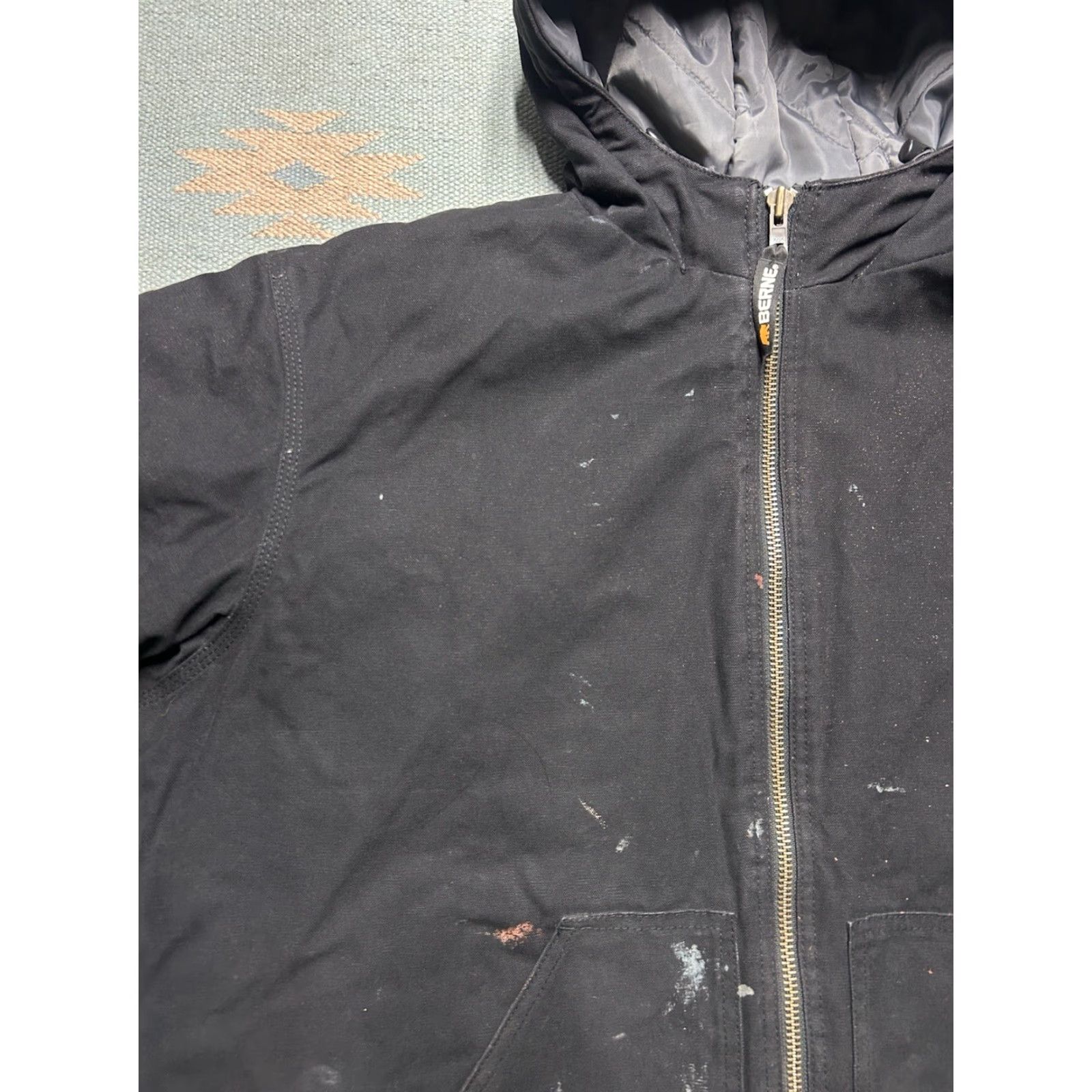 Carhartt VINTAGE Berne hooded work jacket black canvas carhartt style distressed XXL Size US XXL / EU 58 / 5 - 4 Thumbnail