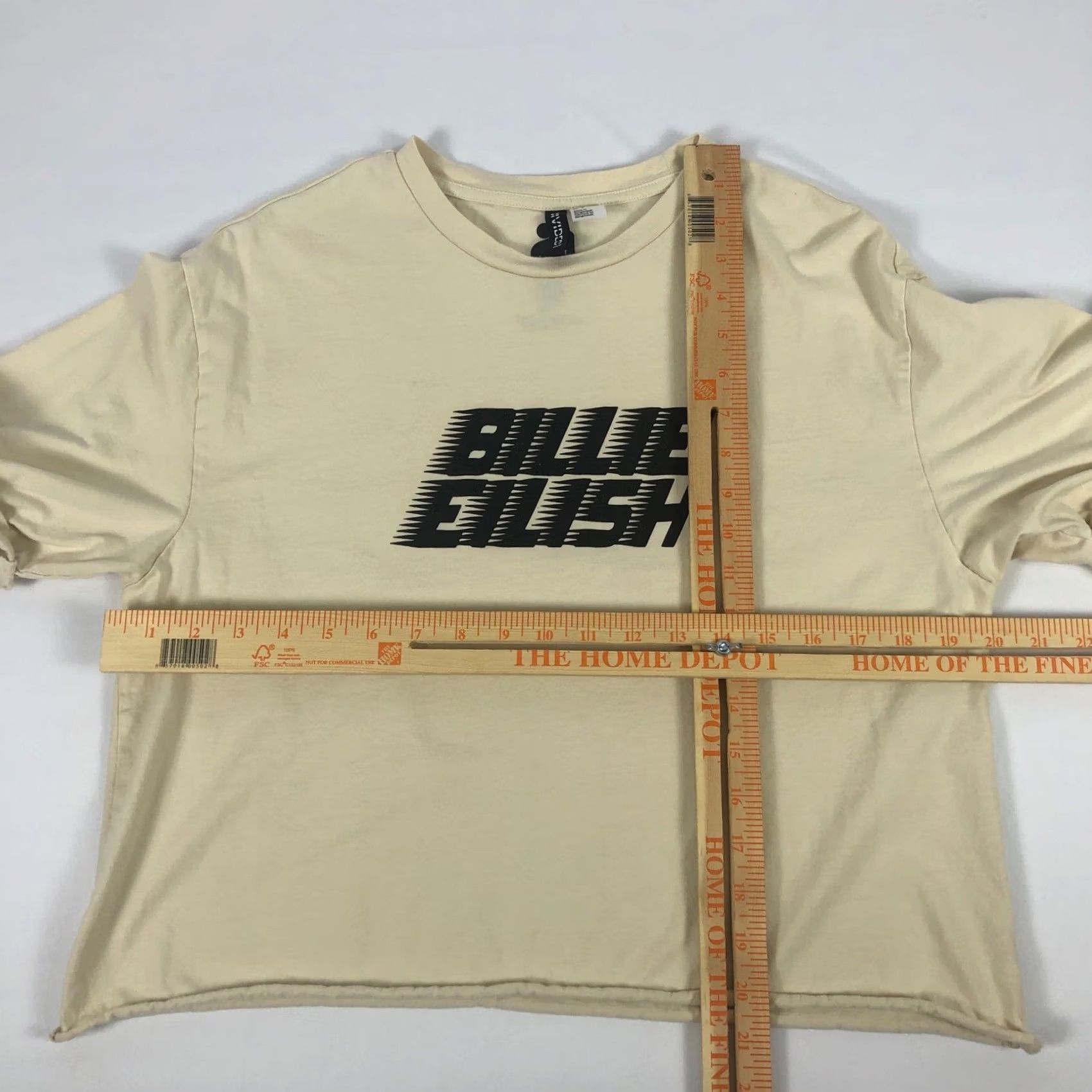 H&M Billie Eilish x H&M Neutrals Boxy Tan Crop T-Shirt Size S Womens T-Shirt Brown Short Sleeve Crop Top 20 in Chest 20 in Length Size S / US 4 / IT 40 - 6 Thumbnail