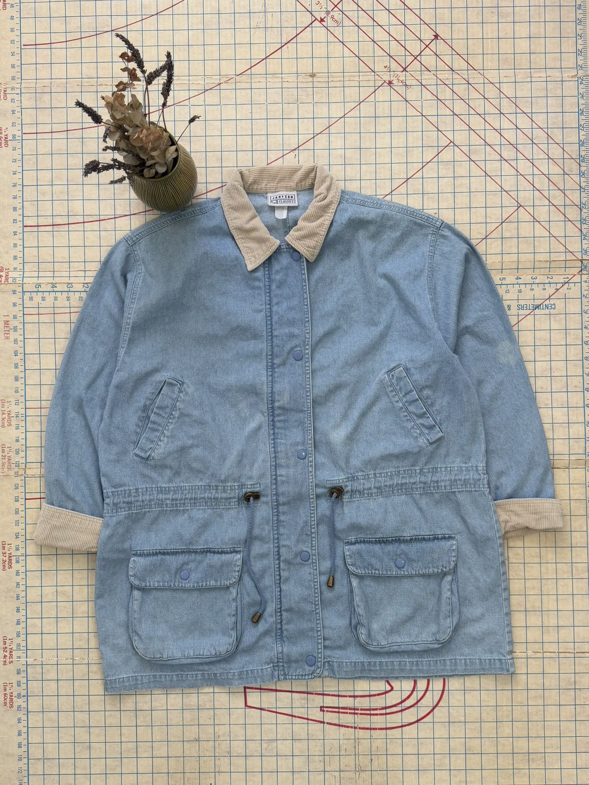 Jantzen × Vintage Vintage Jantzen Denim Chore Coat Barn Jacket Faded Denim Blu Size XL / US 12-14 / IT 48-50 - 3 Thumbnail