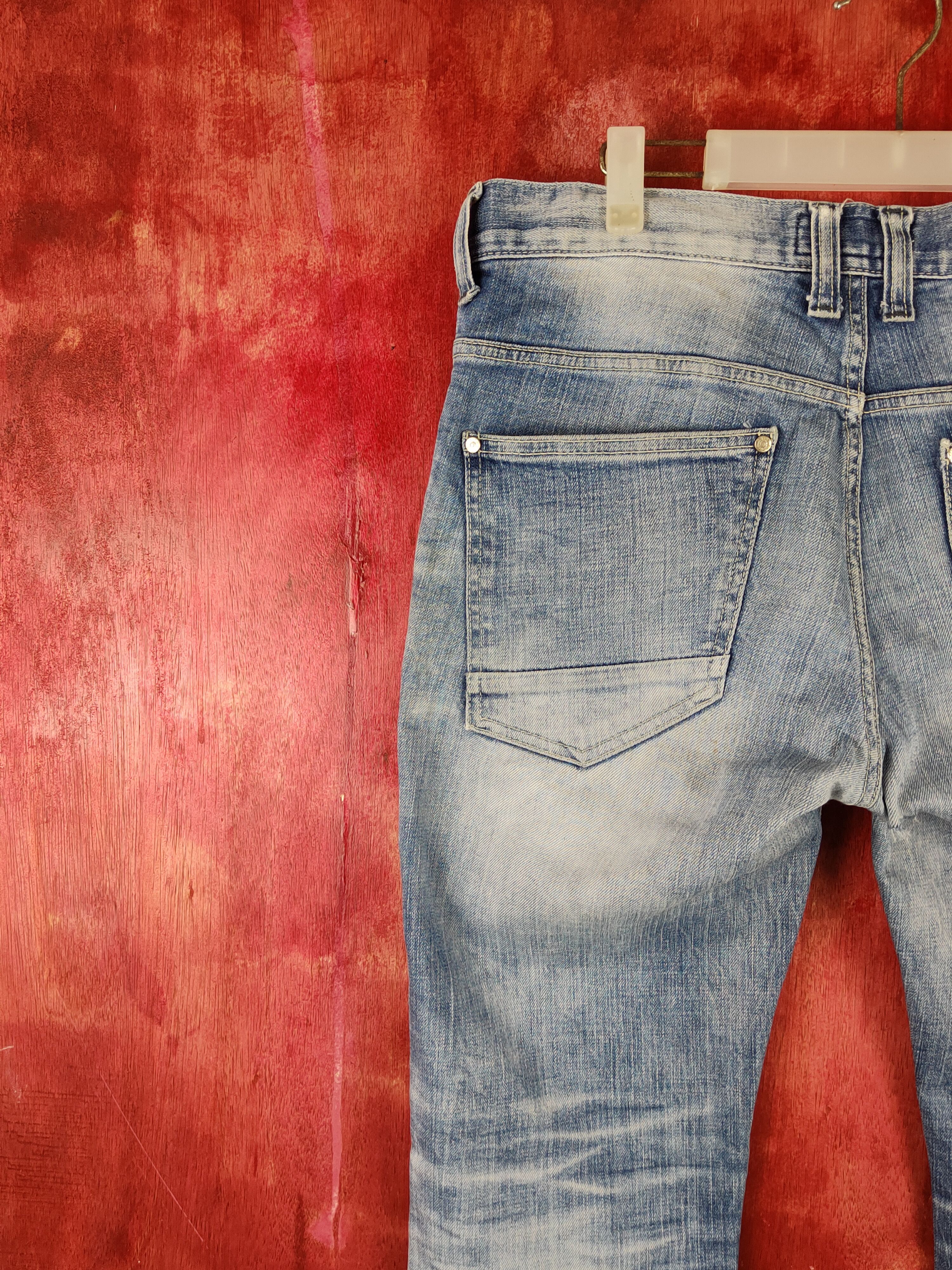 Japanese Brand Arix Blue Faded ripped distressed jeans Denim #S1603 Size US 32 / EU 48 - 10 Thumbnail