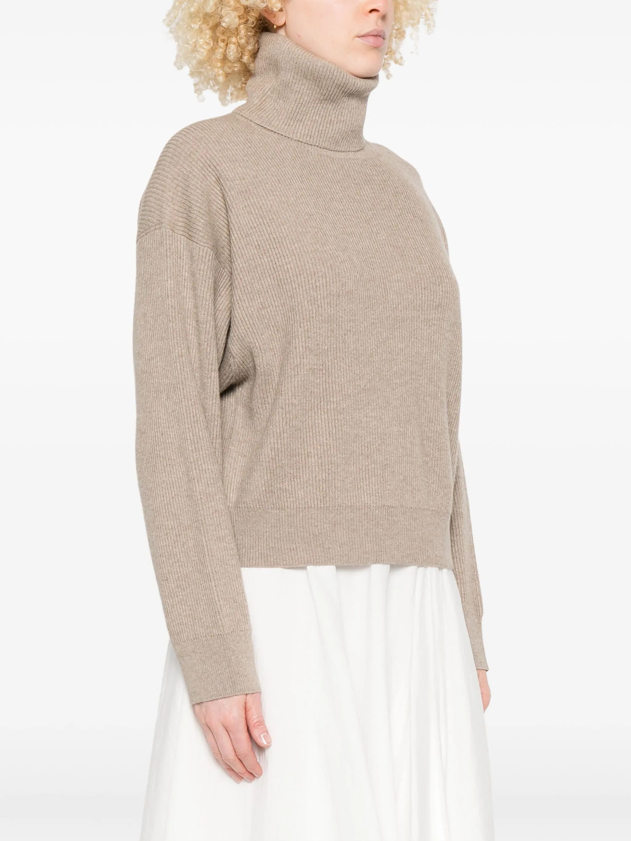 Brunello Cucinelli o1y0825 Turtleneck Sweater in Beige Size XS / US 0-2 / IT 36-38 - 3 Thumbnail