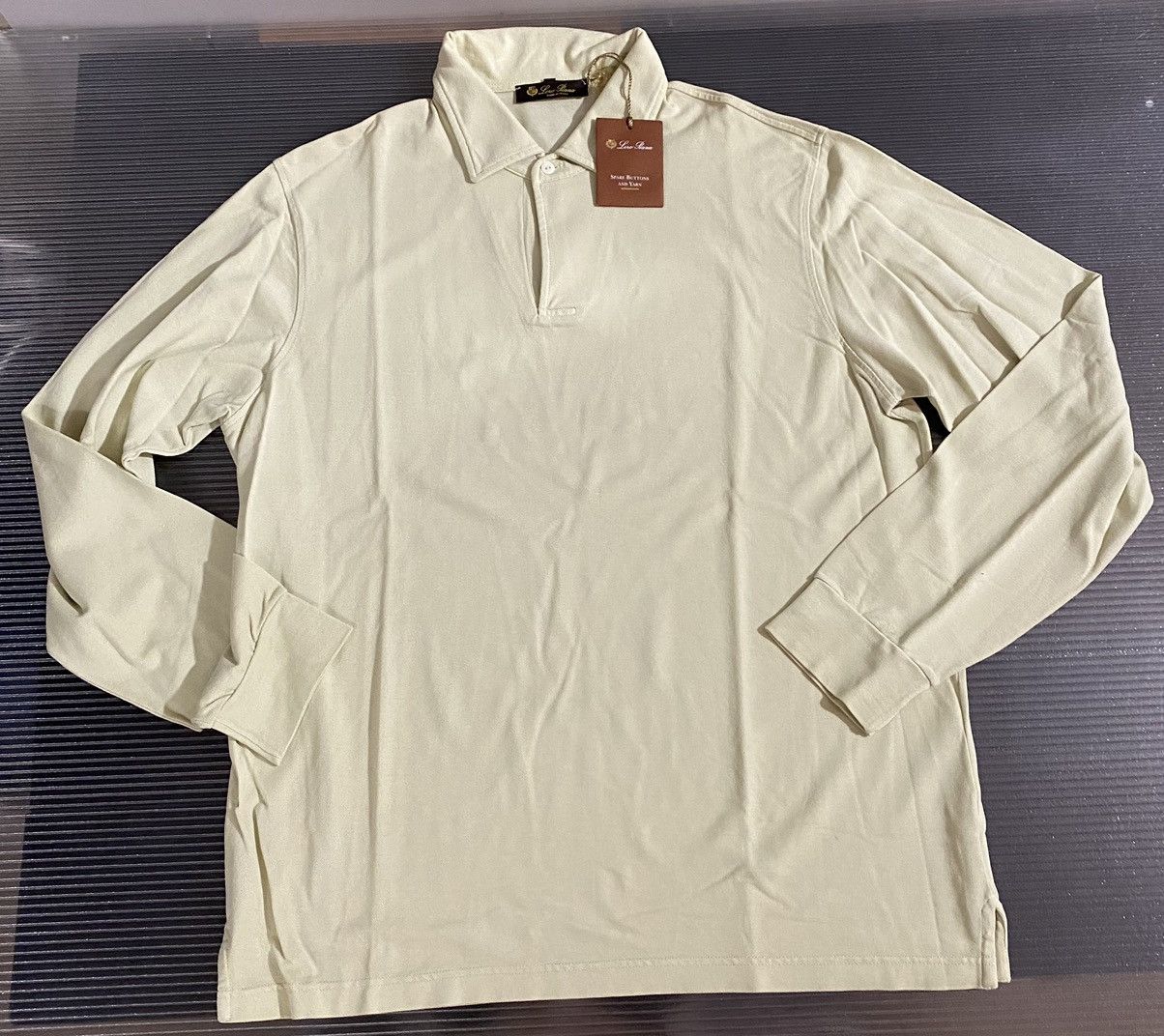 Loro Piana Loro Piana 🇮🇹 Pale Lime LS Open Polo XL NWT Made in Italy Size US L / EU 52-54 / 3 - 1 Thumbnail
