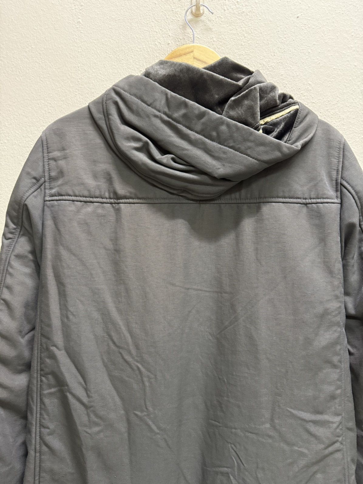 Jun Men Velvet Lined Parka Jacket Dark Green