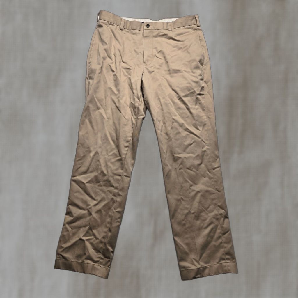 Brooks Brothers Brooks Brothers Advantage Chino Hudson Men's Pants 34x30 Beige Flat Front Twill Size US 34 / EU 50 - 1 Thumbnail
