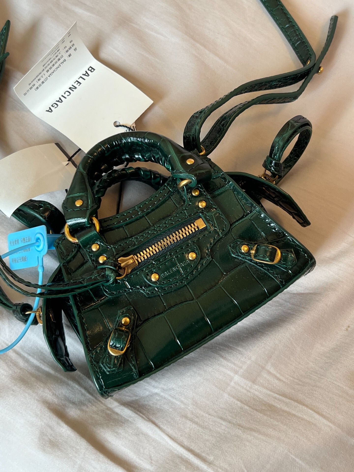 Balenciaga Balenciaga Neo Classic Croc Embossed Nano Size ONE SIZE - 1 Thumbnail