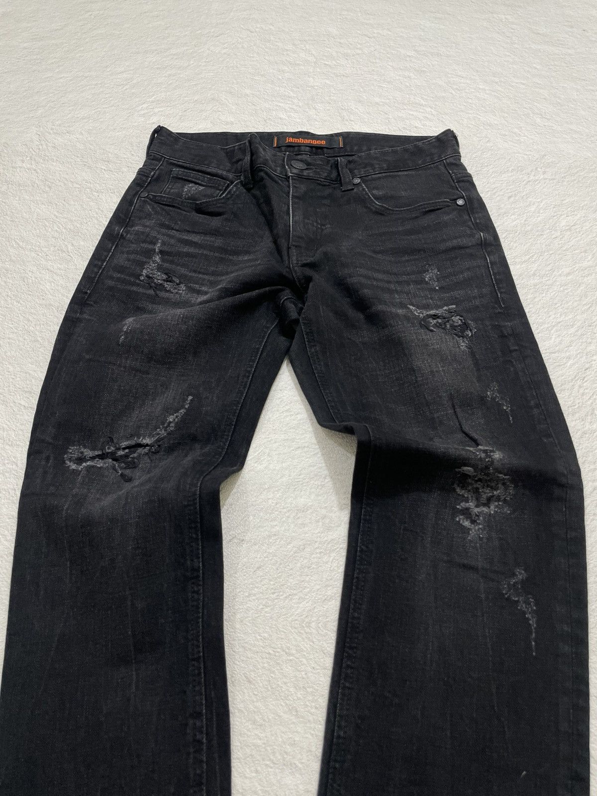 Japanese Brand Jambange Distressed Washed Black Jeans y2k Size US 30 / EU 46 - 2 Thumbnail
