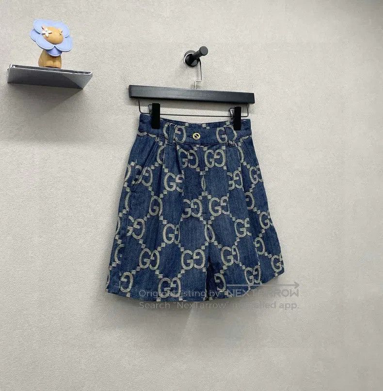 Gucci Gucci Blue full-print denim shorts Size 24" / US 00 / IT 34 - 3 Thumbnail
