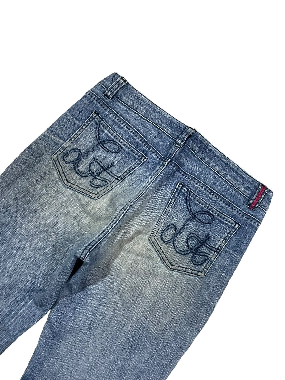 Japanese Brand Vintage Japanese Brand Crazy Front Pocket Washed Flare Jeans Size 31" - 7 Thumbnail