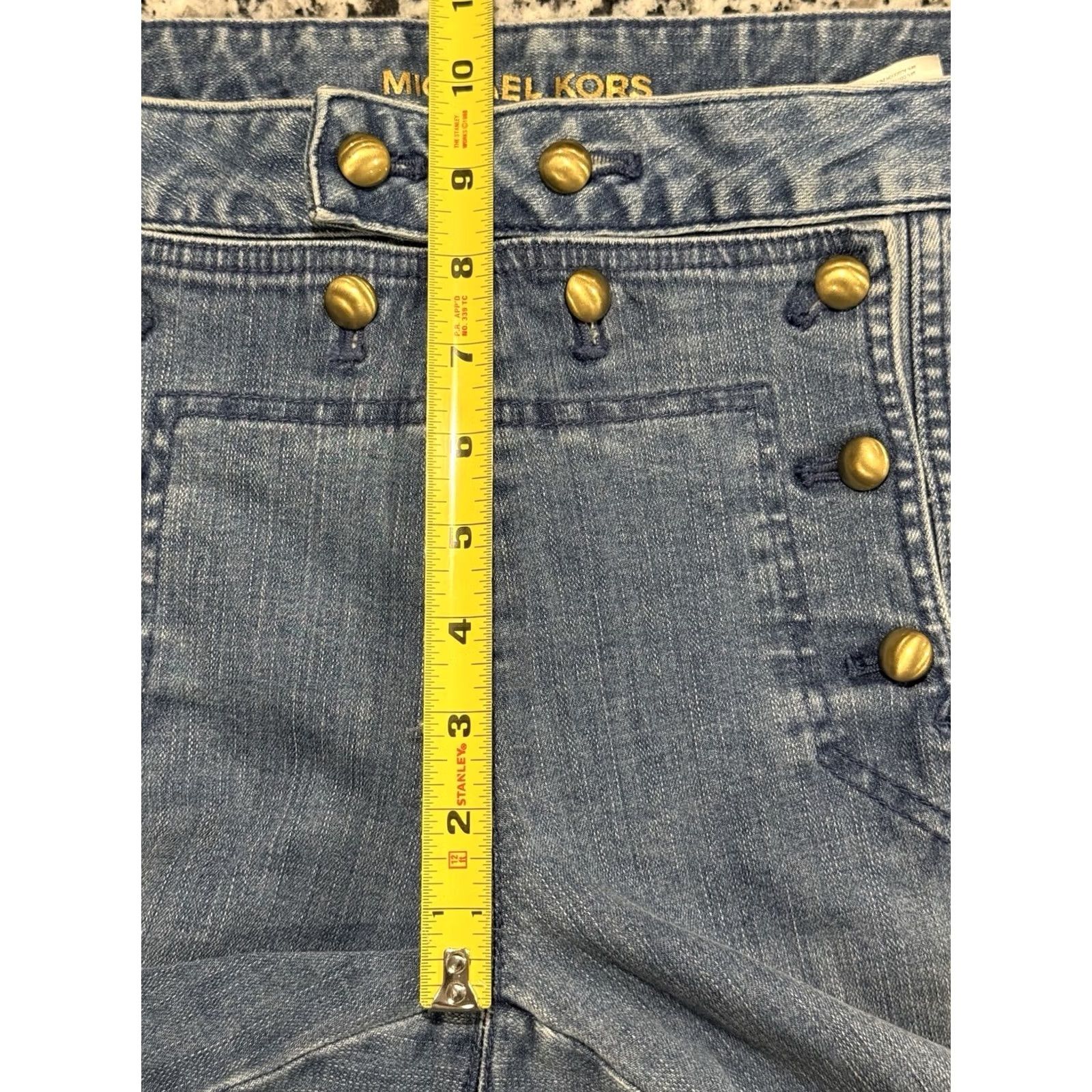 Michael Kors Michael Kors Flare Leg Sailor Cropped Jeans Womens Size 8 32x25 Blue NWT 35 Size 24" / US 00 / IT 34 - 4 Thumbnail