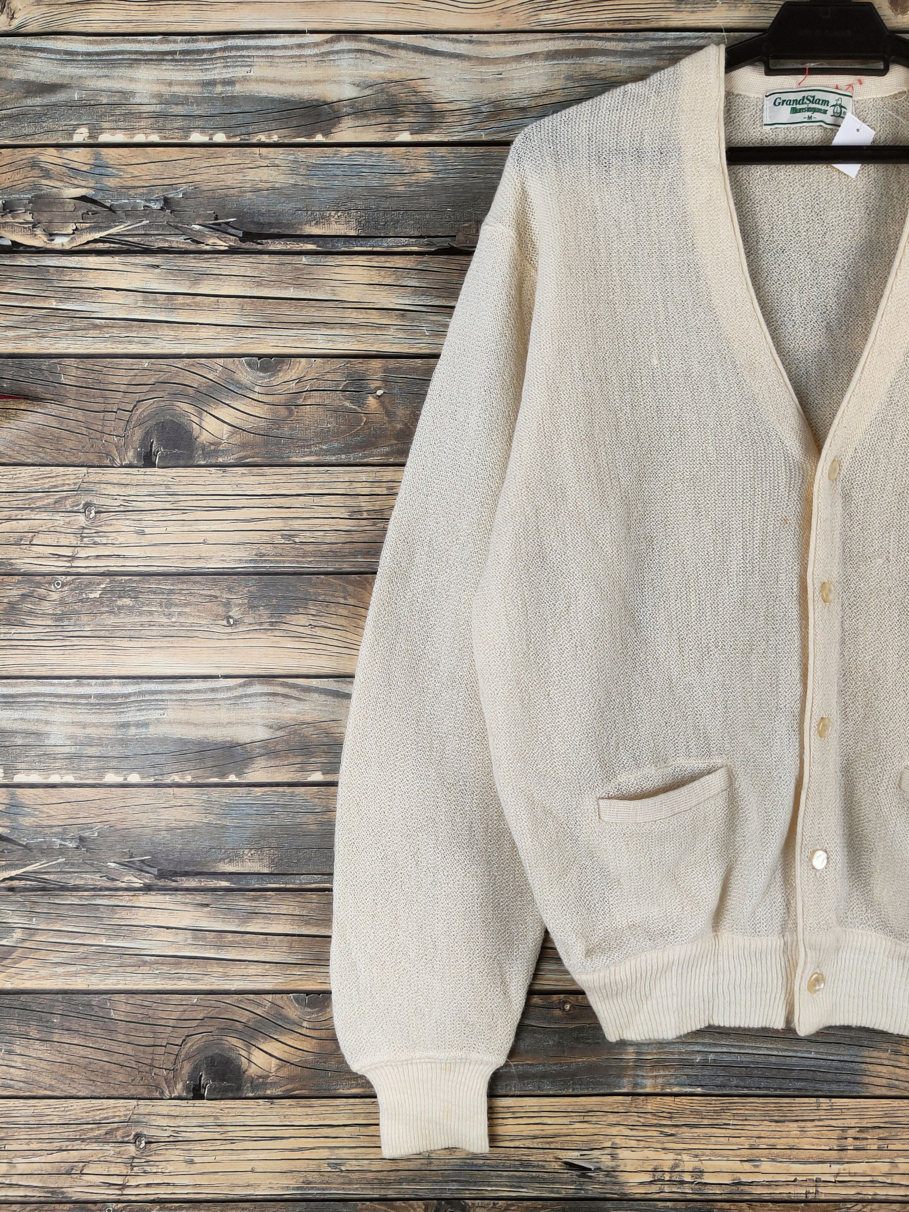 Grand Slam DL Grand Slam-Musingwear Beige Knitwear Cardigan #46-163 Size US M / EU 48-50 / 2 - 3 Thumbnail