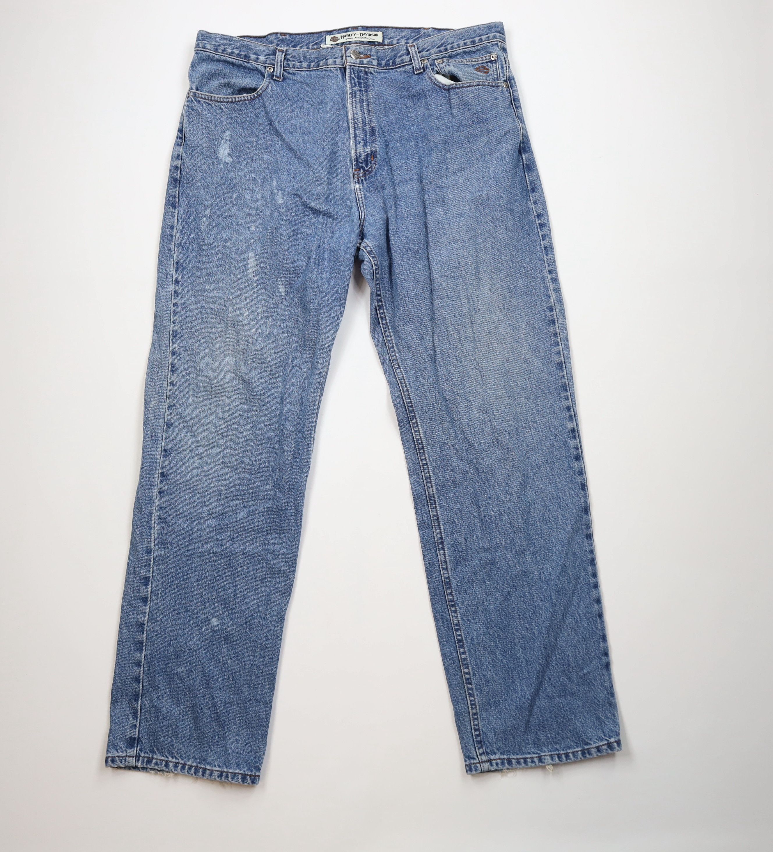 Harley Davidson Vintage Harley Davidson Spell Out Wide Leg Denim Jeans Size US 42 / EU 58 - 1 Thumbnail