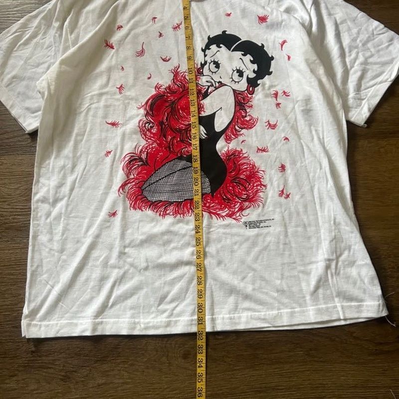 Vintage Rare! 90s Betty Boop Red Boa Front/Back Tee Size US XL / EU 56 / 4 - 3 Thumbnail