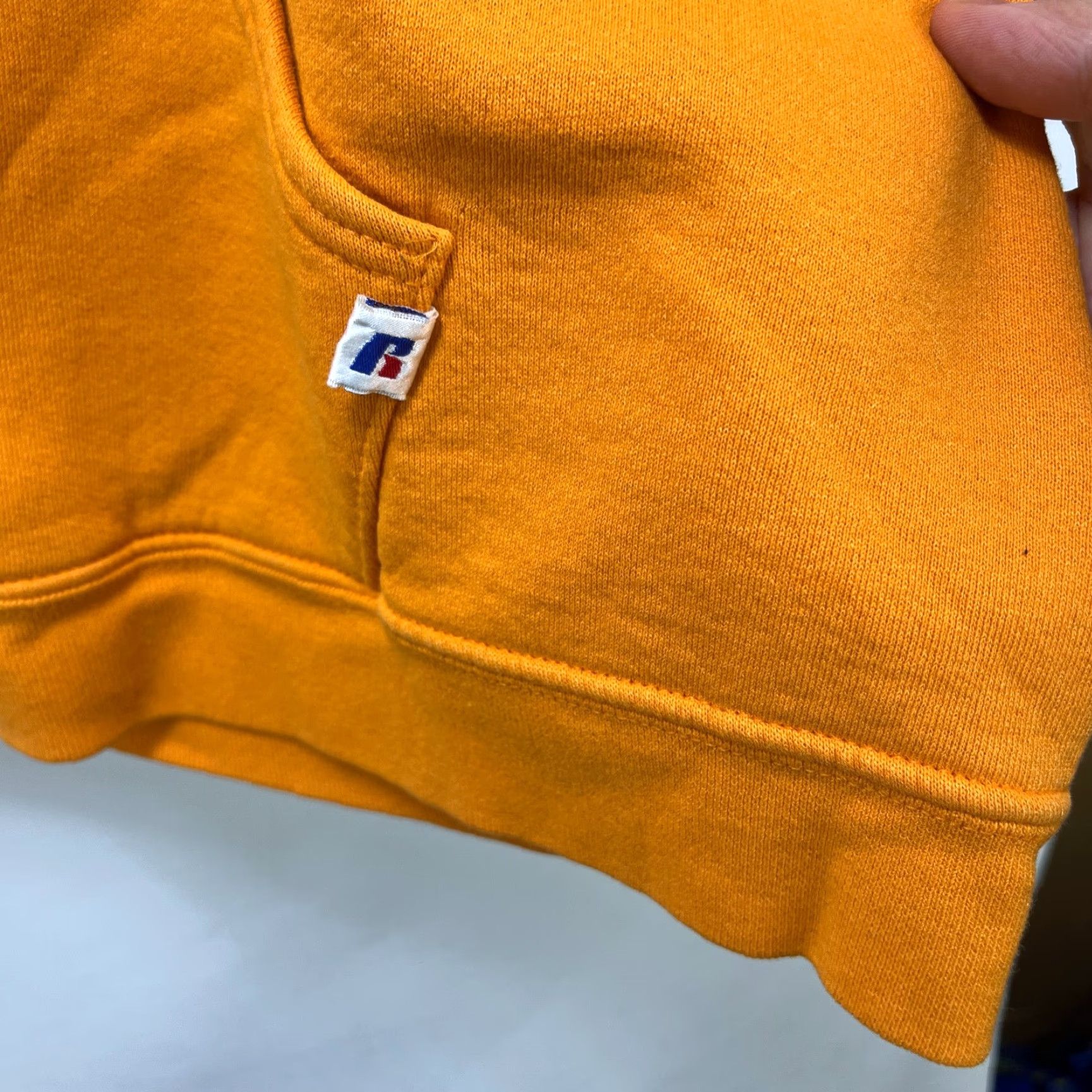 Russell Athletic VINTAGE Russell Athletic Hoodie XL Mens Orange Pullover Logo Crew Neck Fleece Cotton Long Sleeve Size US XL / EU 56 / 4 - 2 Thumbnail