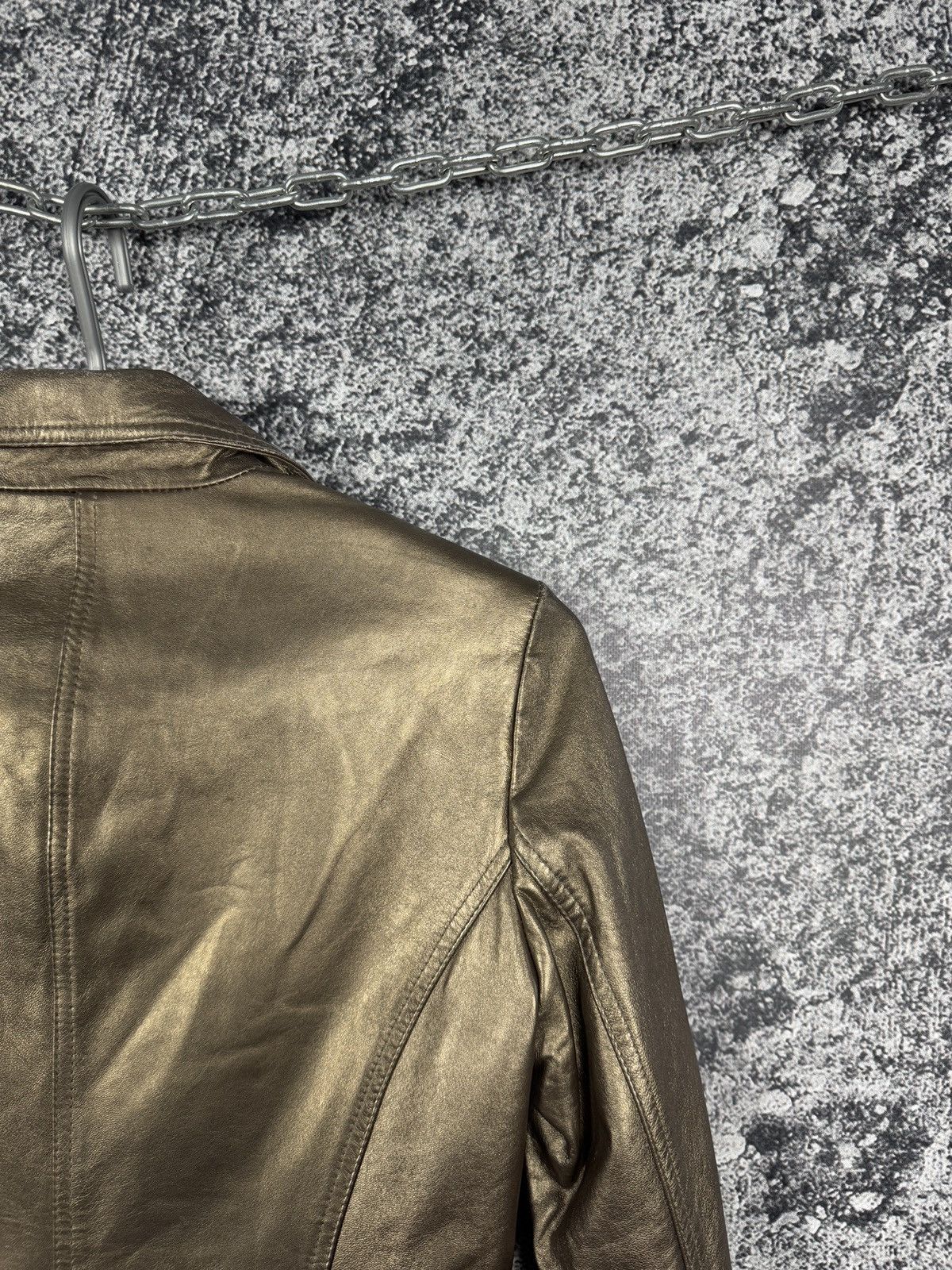 Leather Women’s Cache 100% Leather Blazer Gold India Luxury Size 4 Size S / US 4 / IT 40 - 10 Thumbnail