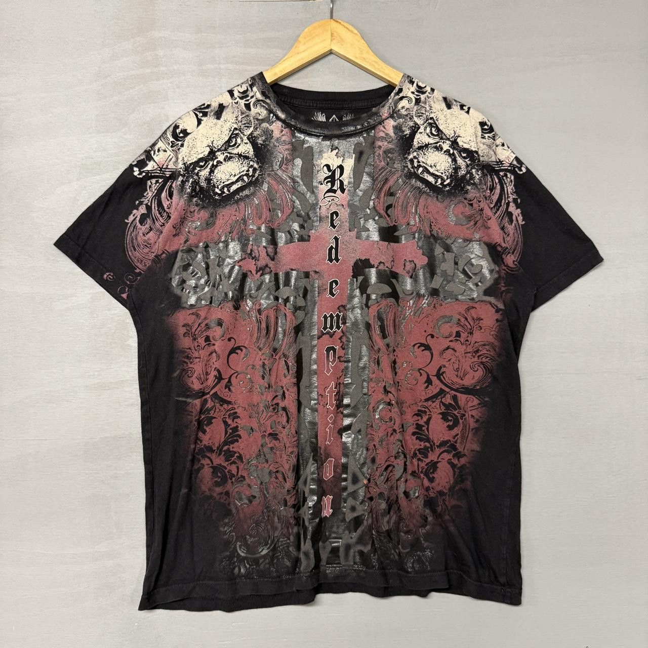 Affliction Affliction Vintage Crazy Demon Cross Skater Tee Shirt XL Size US XL / EU 56 / 4 - 2 Thumbnail