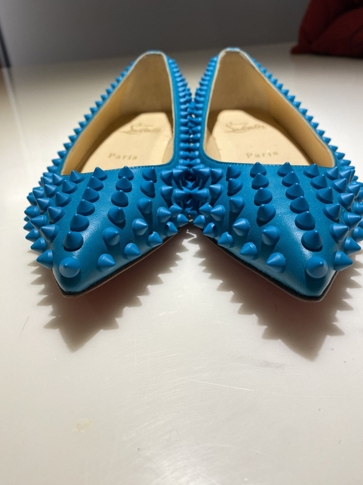 Christian Louboutin Christian Louboutin Turquoise Leather Flats US5.5 Size US 5.5 / IT 35.5 - 3 Thumbnail