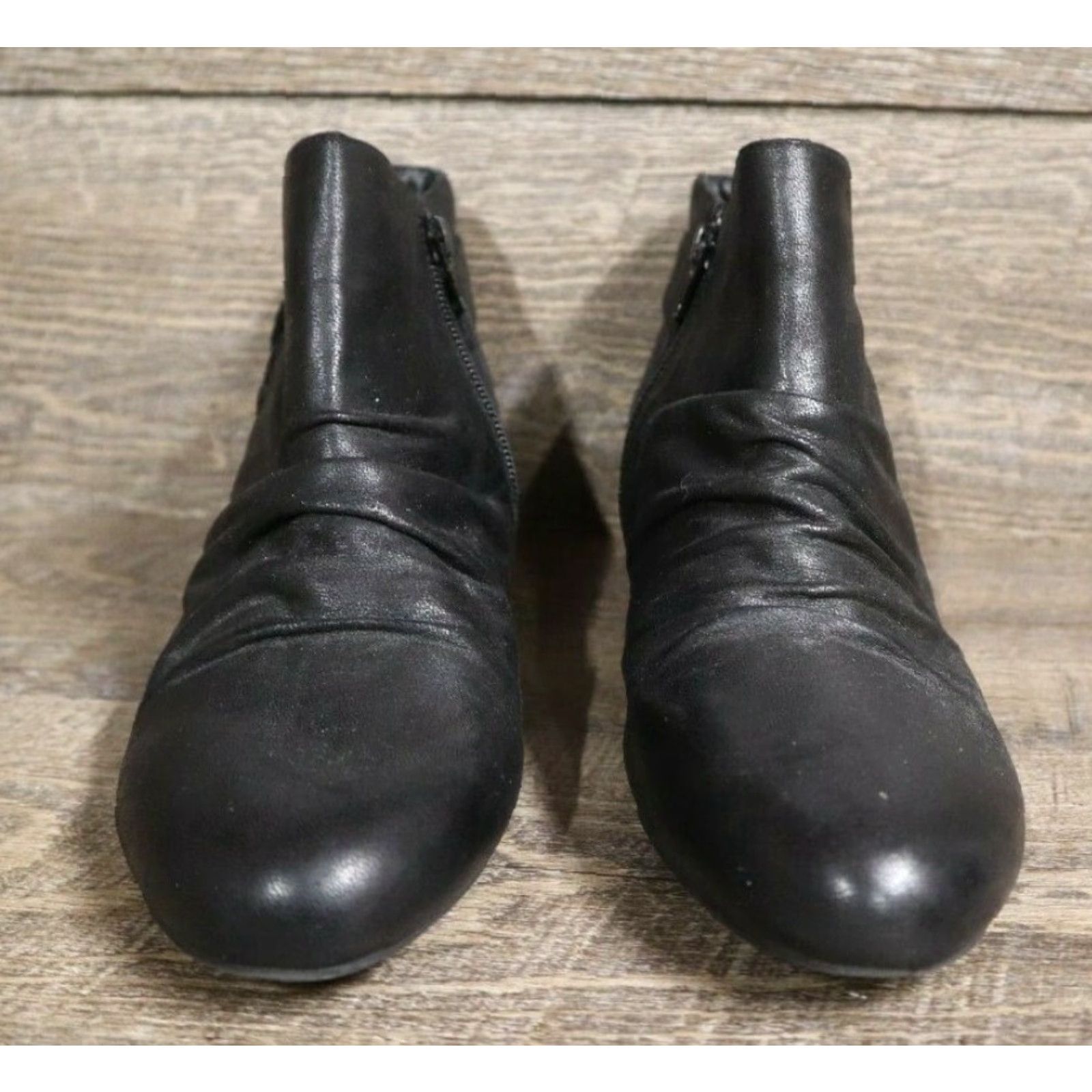 Vintage Kim Rogers Boots Women's Ankle 8.5 M Black Zipper Buckle Pam Size US 9 / IT 39 - 3 Thumbnail