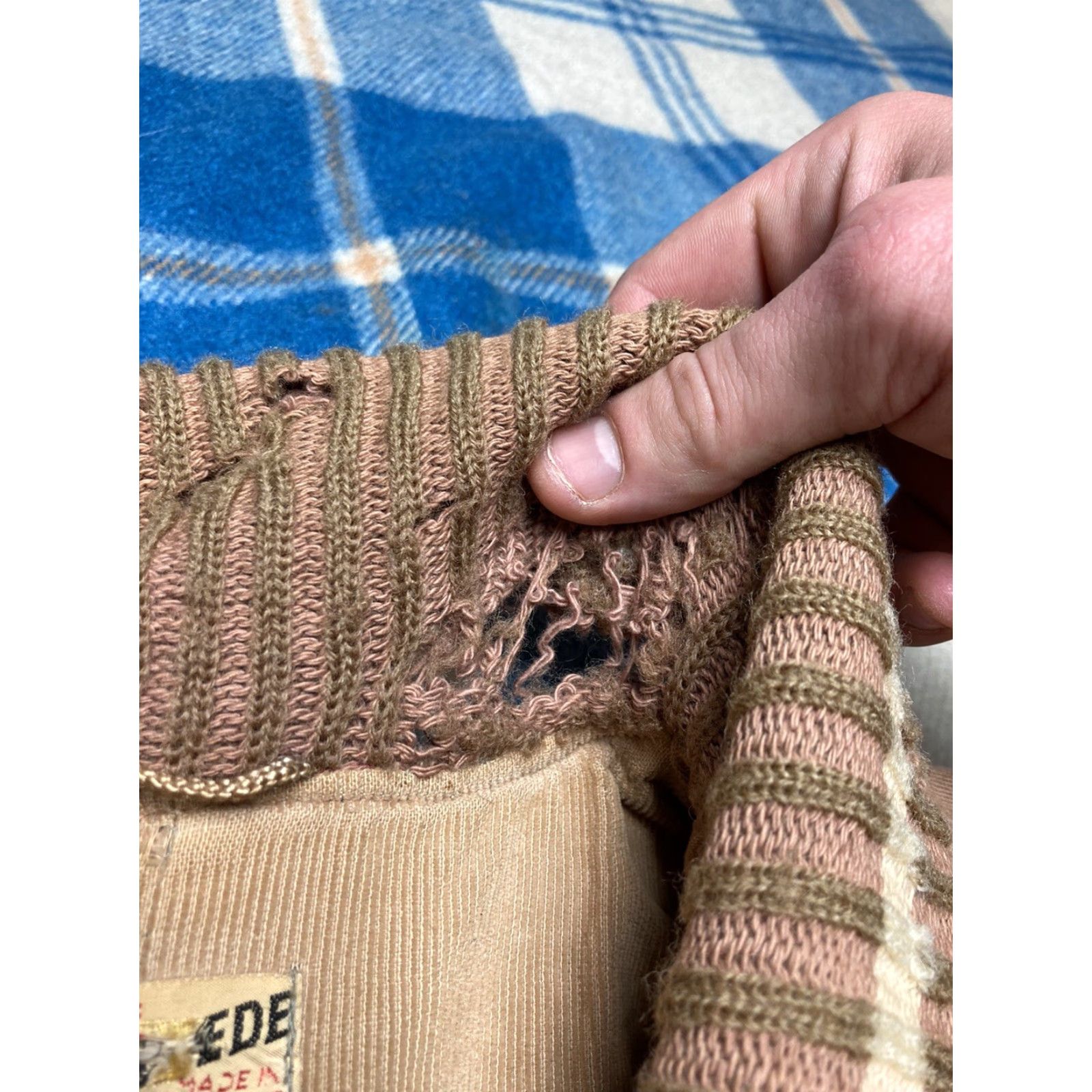 Vintage VINTAGE suede coat Women's Large Overcoat Shawl Collar 50s 60s Beige Size L / US 10 / IT 46 - 6 Thumbnail