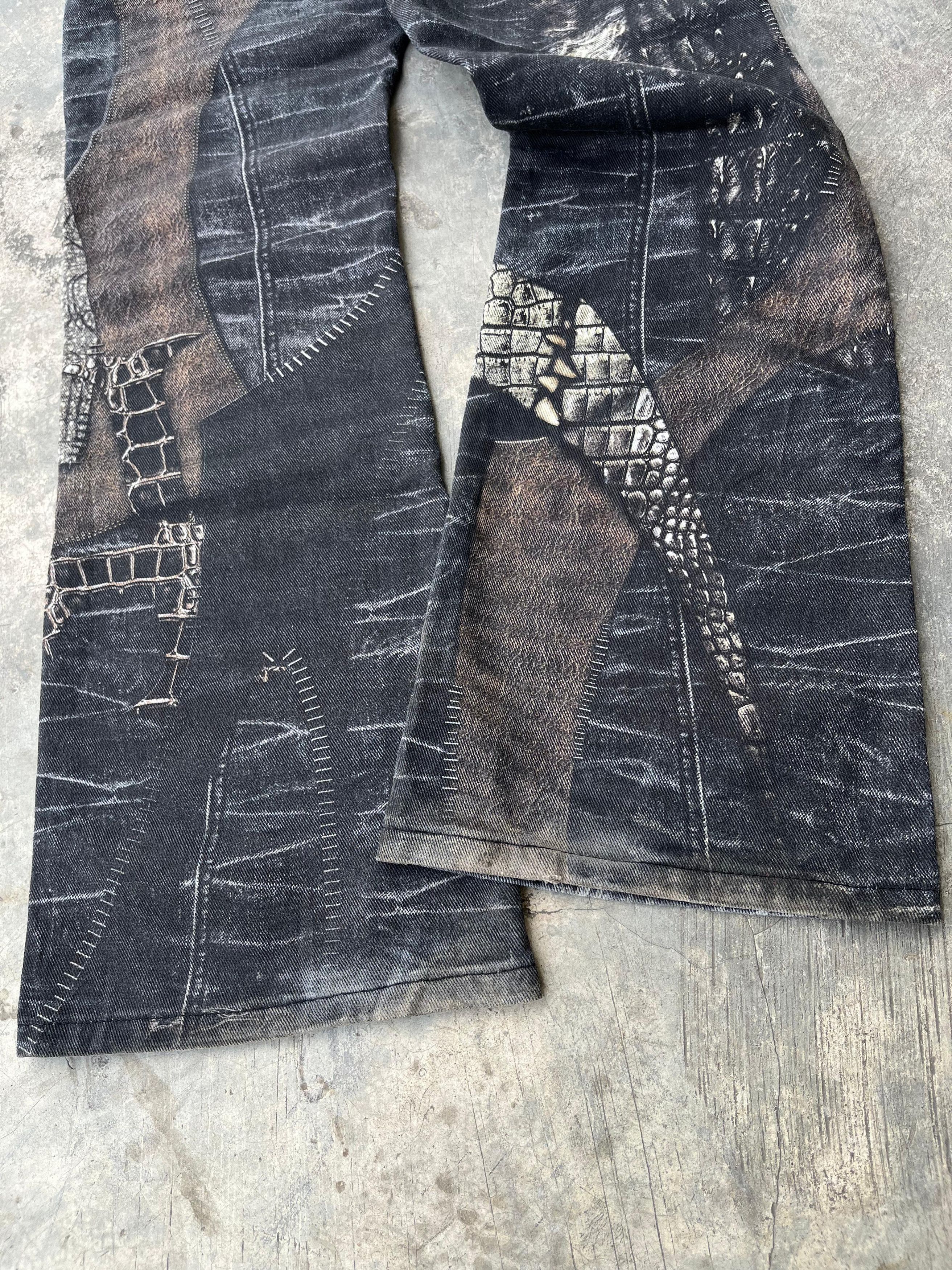 If Six Was Nine Unbrand Pyton Pattern Flared Pants Size US 29 - 5 Thumbnail