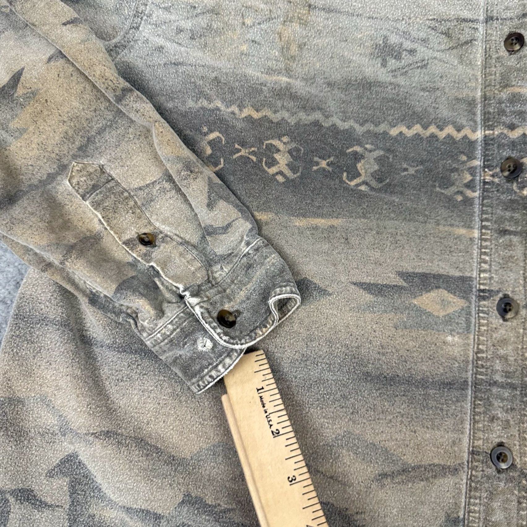Vintage Cabela's Shirt Women 2XL Gray Aztec Chamois Deerskin Button Collared Long Sleeve Casual Shirt Womens Size XXL / US 16-18 / IT 52-54 - 6 Thumbnail