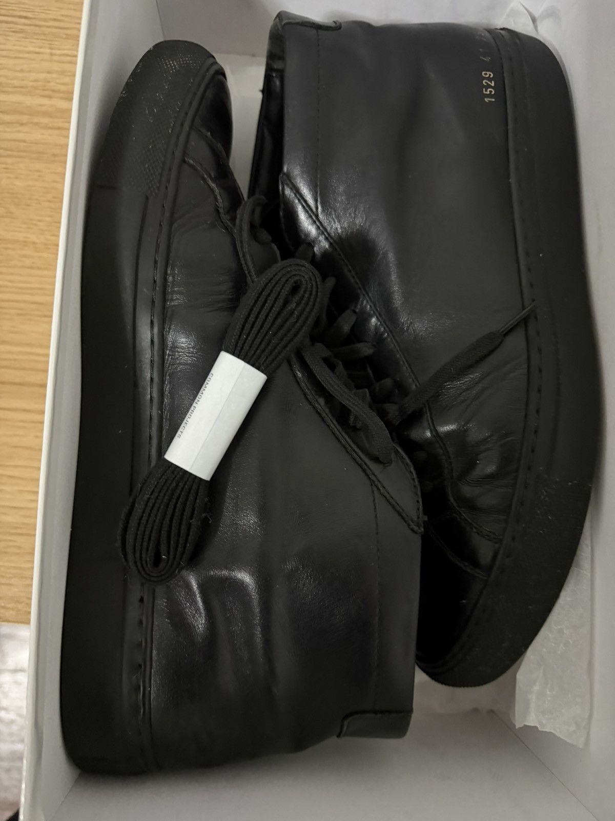 Common Projects BLACK COMMON PROJECTS ACHILLES US 8 41 HI TOP LUXARY SNEAKER Size US 8 / EU 41 - 9 Thumbnail