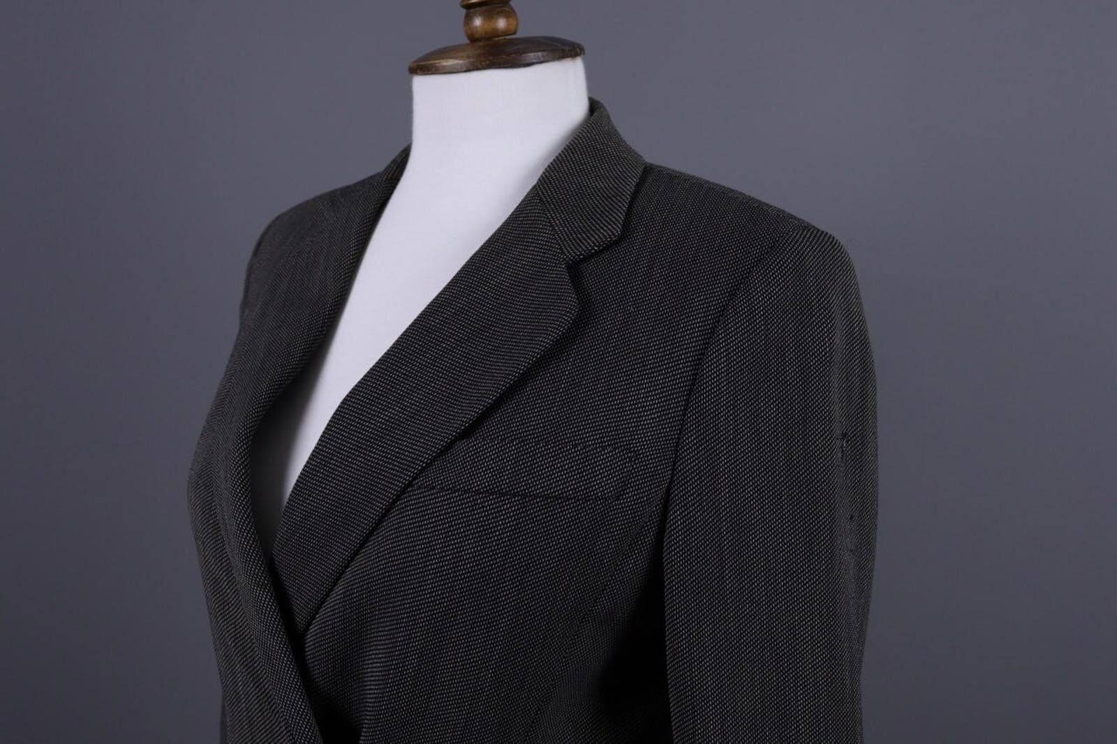 Designer Max Mara Gray Wool Double Breasted Blazer Jacket Size 40 / S Size S / US 4 / IT 40 - 6 Thumbnail