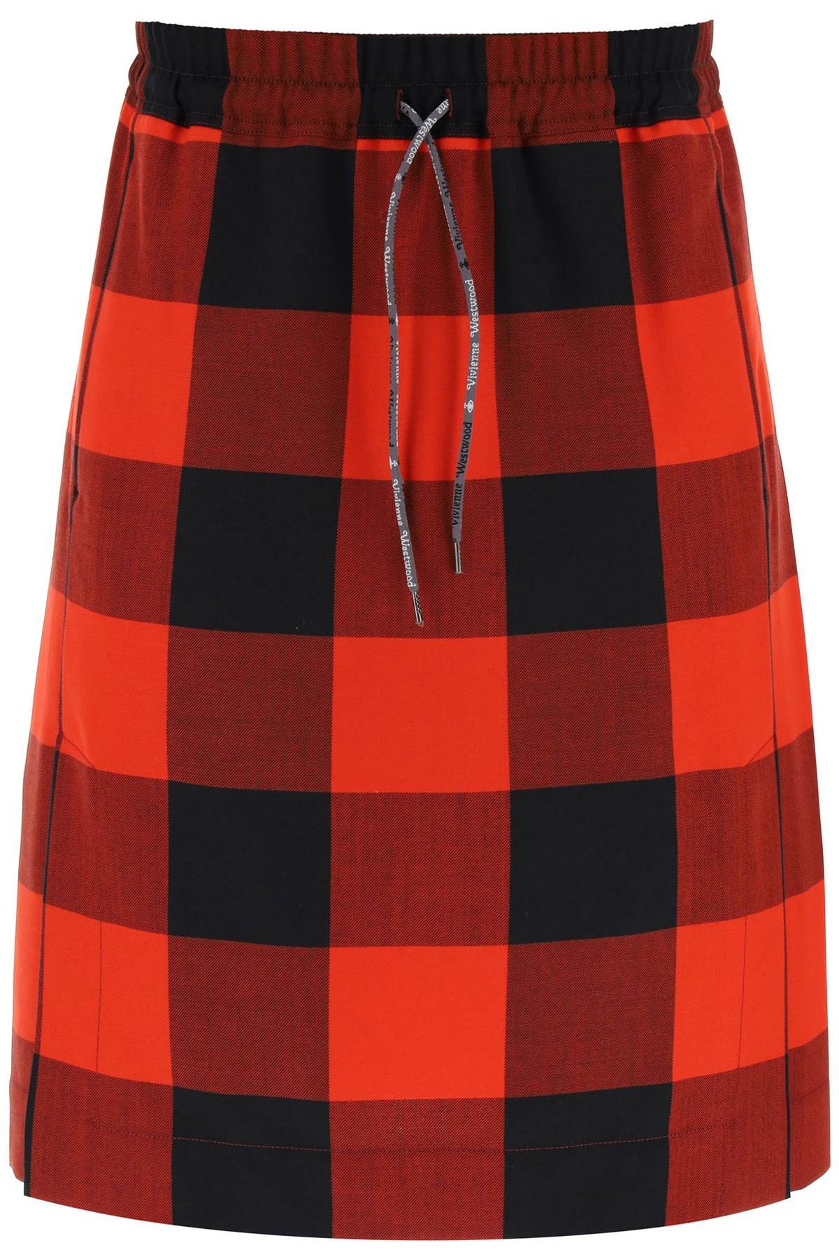 image of Vivienne Westwood Check Wool Kilt in Rosso, Men's (Size 34)