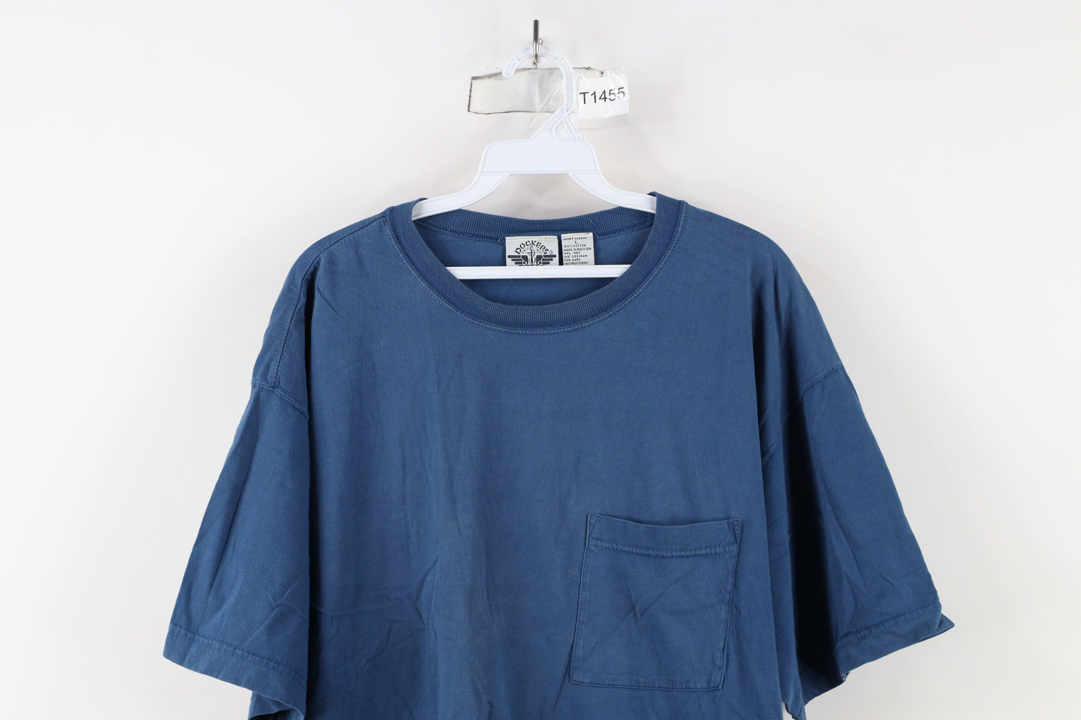Vintage Vintage 90s Streetwear Blank Baggy Cotton T-Shirt Blue Size US L / EU 52-54 / 3 - 2 Thumbnail