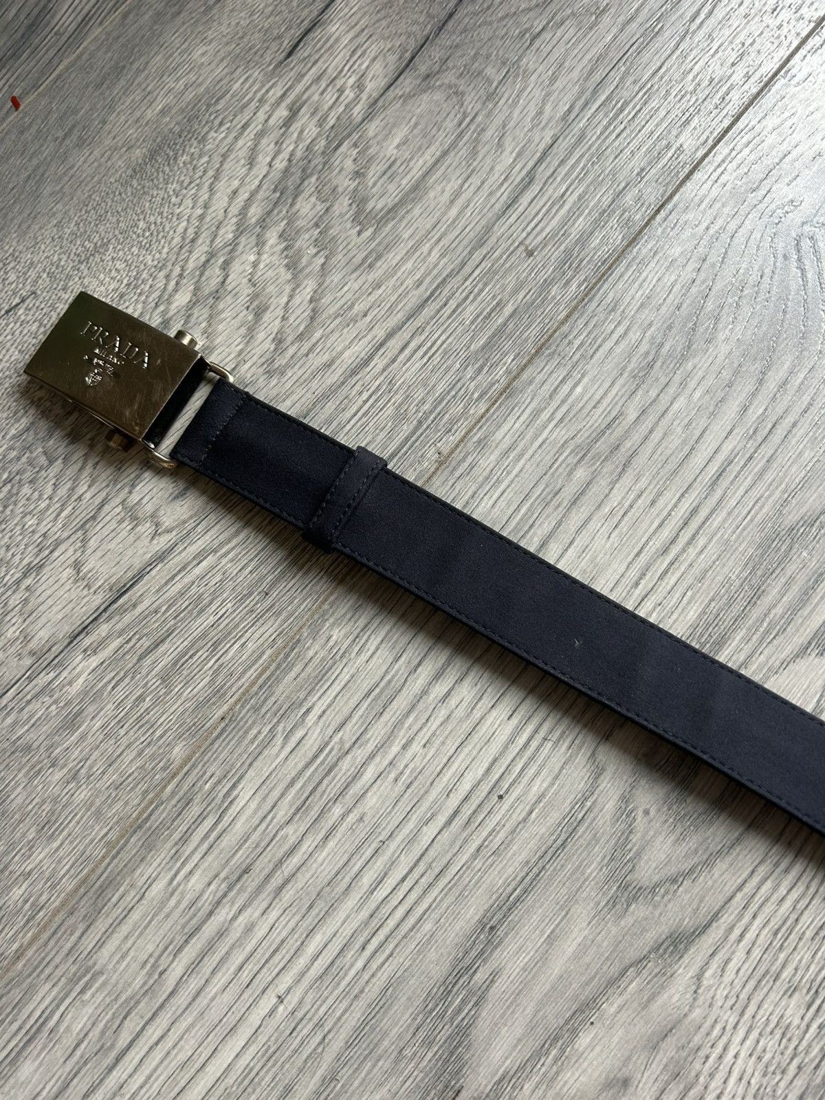 Prada Prada Navy Fabric Belt with Brass Buckle Size ONE SIZE - 4 Thumbnail