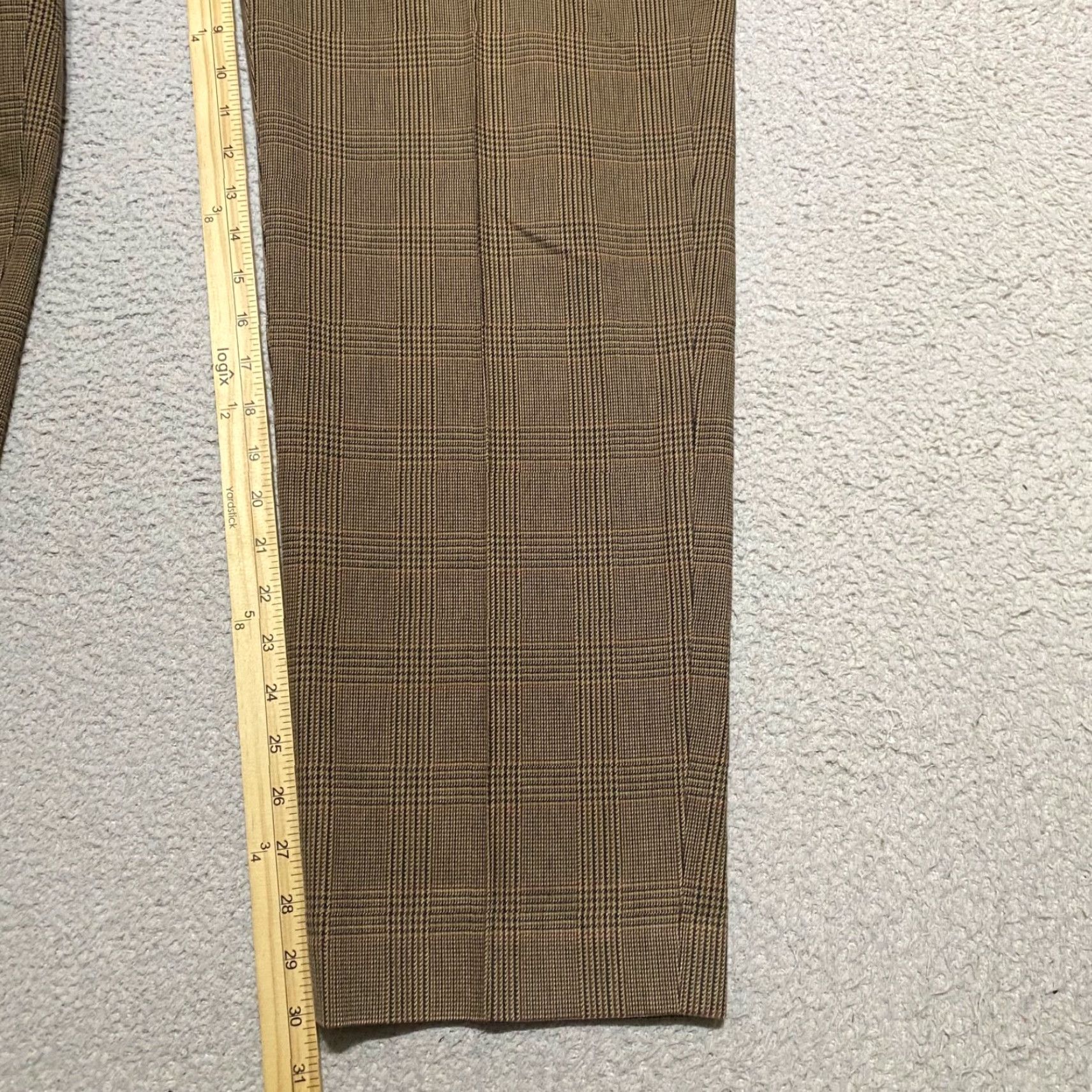 Ralph Lauren Lauren Ralph Lauren Womens Dress Pants 14W Plus Brown Plaid High Rise Straight Pants Women Size 36" / US 14 / IT 50 - 5 Thumbnail
