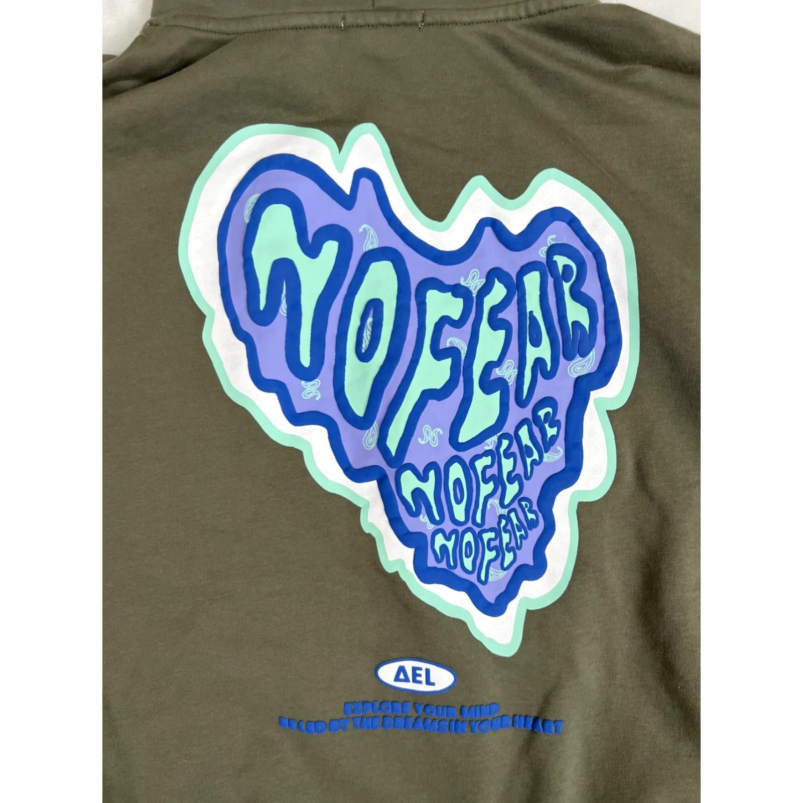 Vintage Aelfric Eden Hoodie Mens Large Green MOFEAR Heart Graphic Pullover Sweatshirt Size US L / EU 52-54 / 3 - 8 Thumbnail