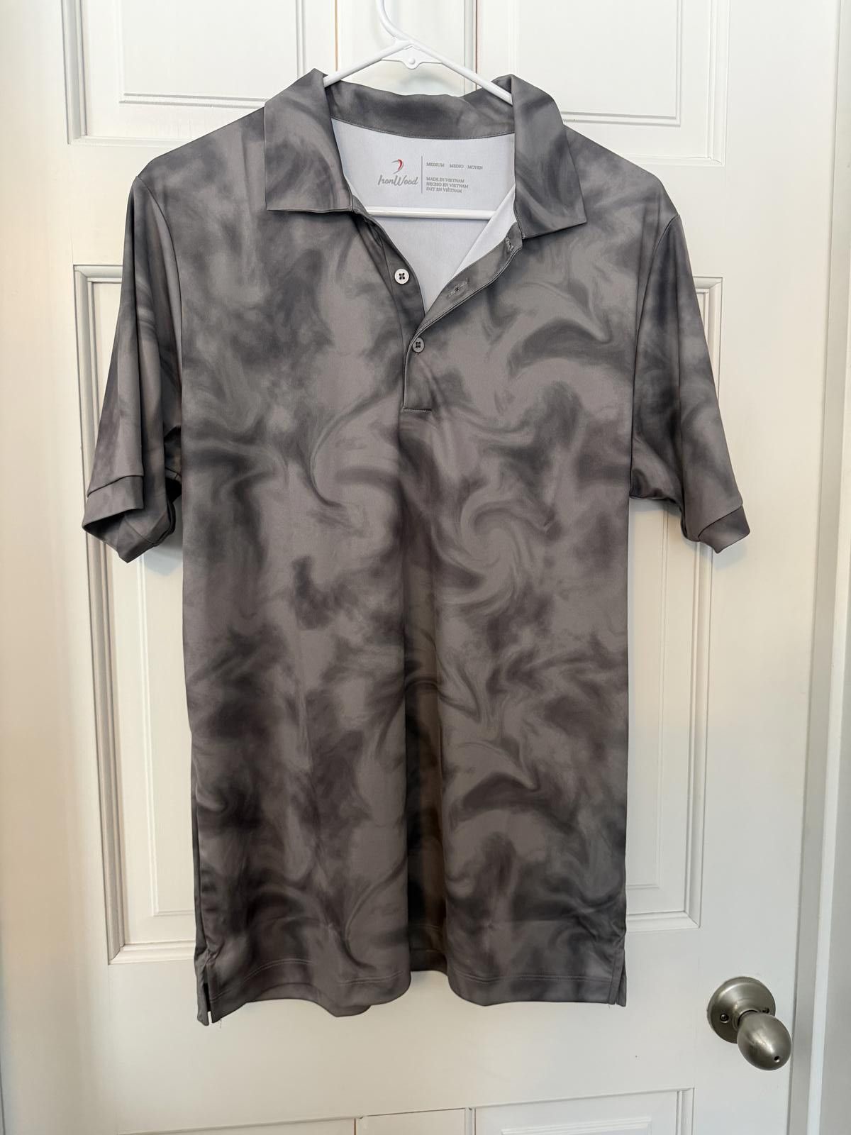 Other IronWood Medium Gray Swirl Pattern Polyester Polo Shirt Size US M / EU 48-50 / 2 - 4 Thumbnail