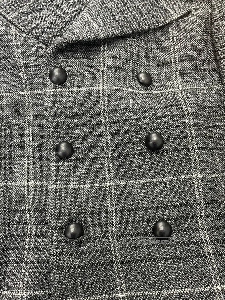 Dior Dior Grey plaid double-breasted embroidered wool coat Size XS / US 0-2 / IT 36-38 - 2 Thumbnail
