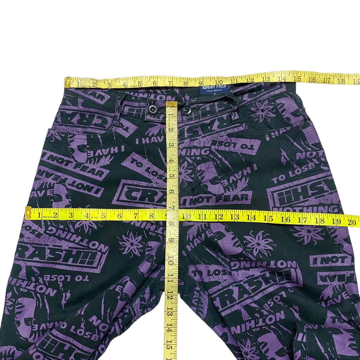Hysteric Glamour 'Rimsby Field Crash' Nothing To Lose Graphic Flare Pants Size 29" - 18 Thumbnail