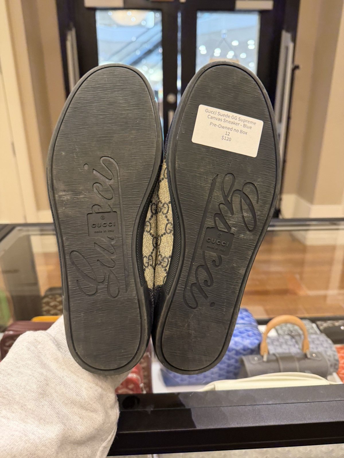 Gucci Gucci Suede GG Supreme Canvas Sneaker Blue Size US 7.5 / EU 40-41 - 8 Thumbnail