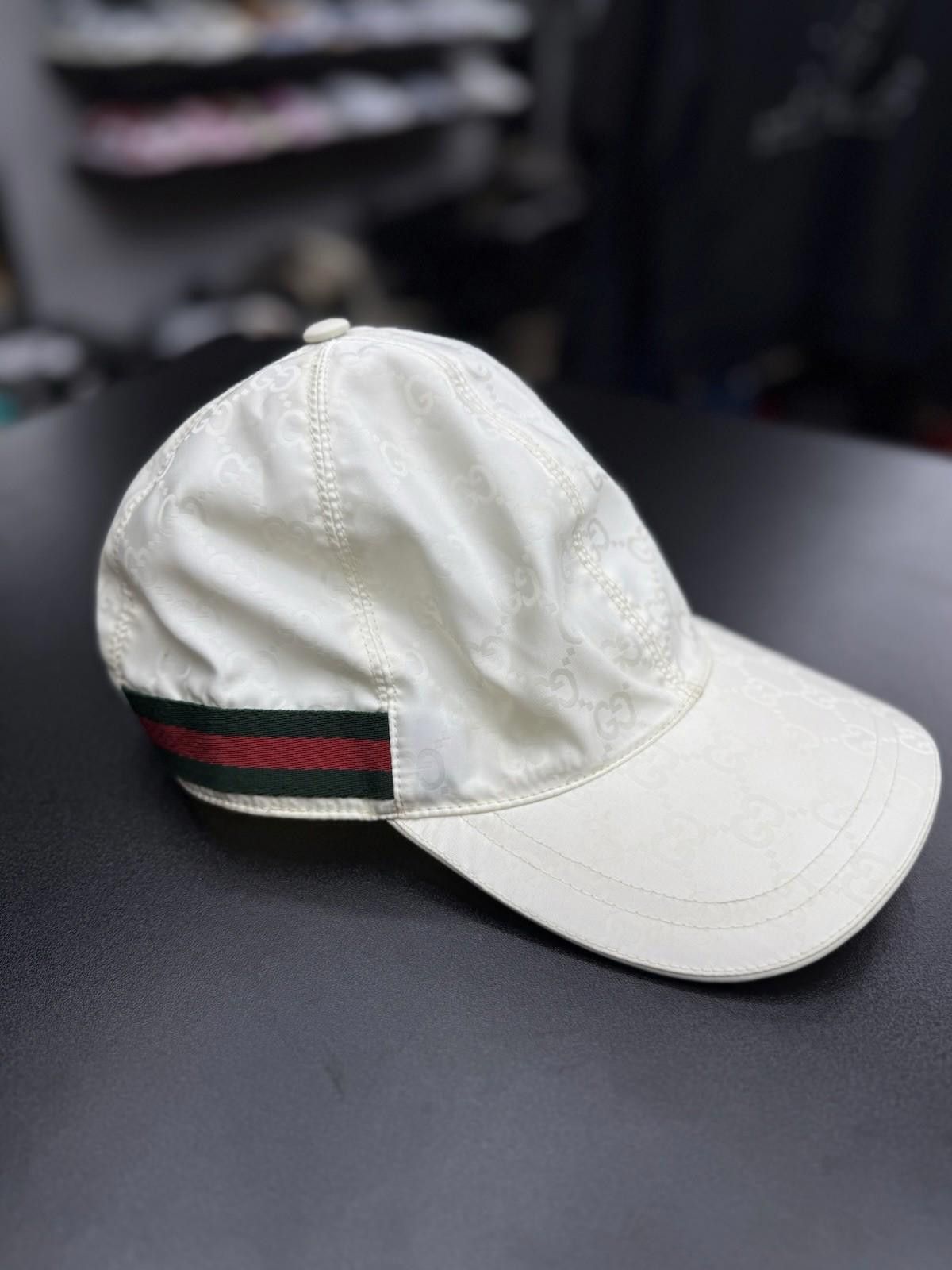 Gucci GUCCI Double G White Baseball Cap Nylon Luxurious Hat Size ONE SIZE - 8 Thumbnail