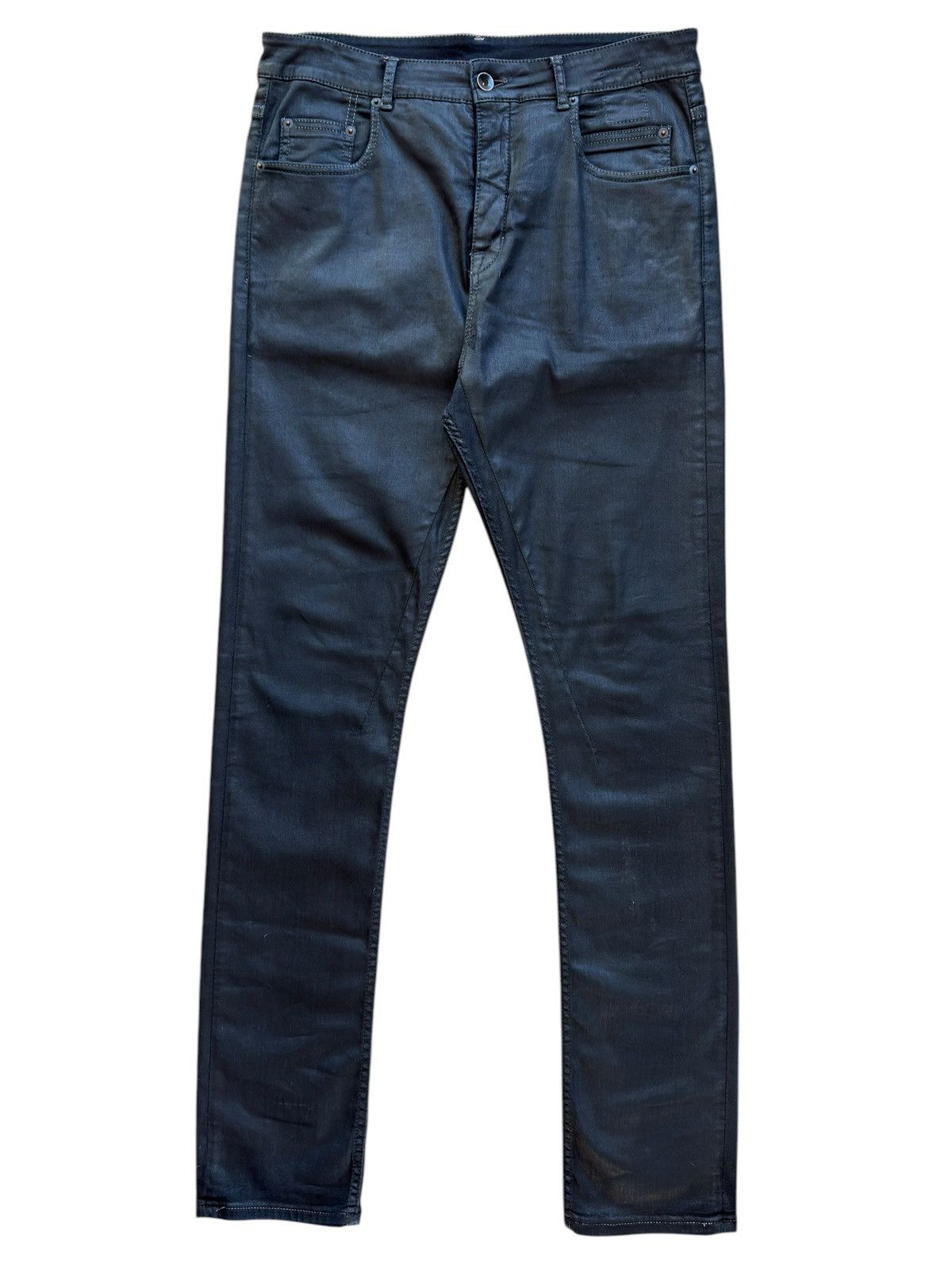 Rick Owens DRKSHDW Black Wax Detroit Cut Denim Pants