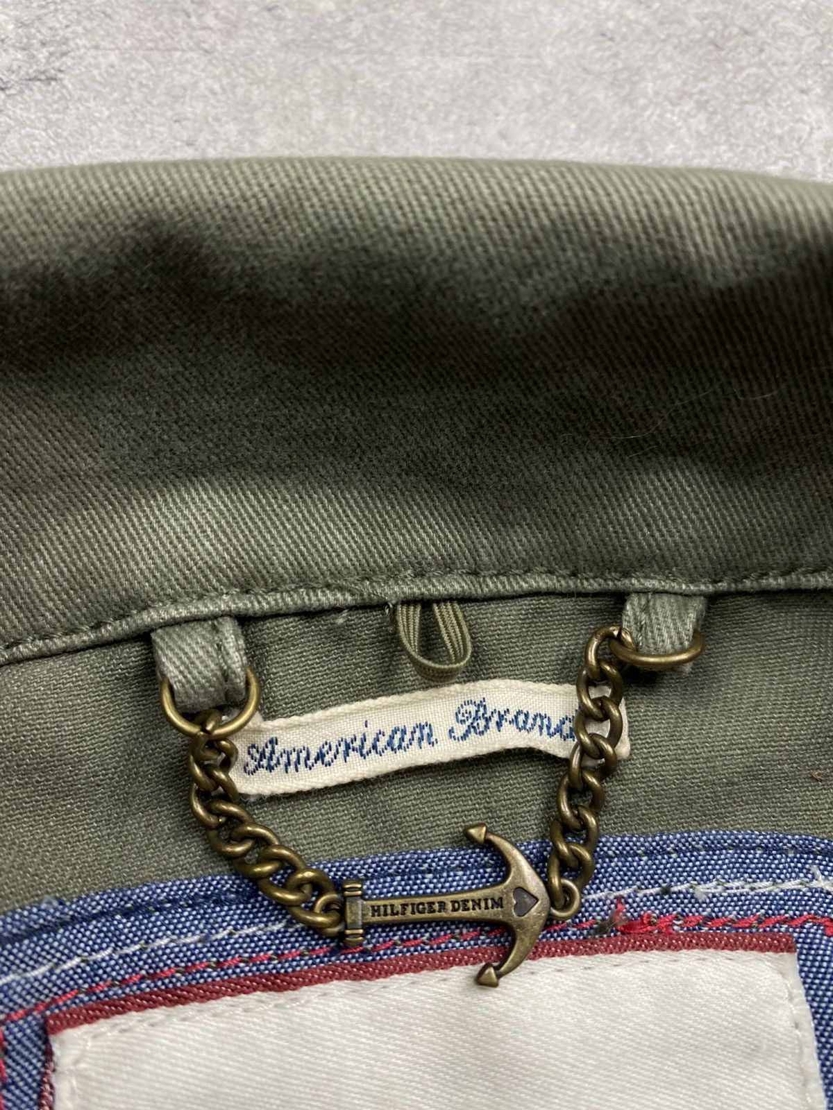 Japanese Brand × Tommy Hilfiger Jacket Tommy Hilfiger military casual 90’s MA-1 denim rare Size L / US 10 / IT 46 - 17 Thumbnail