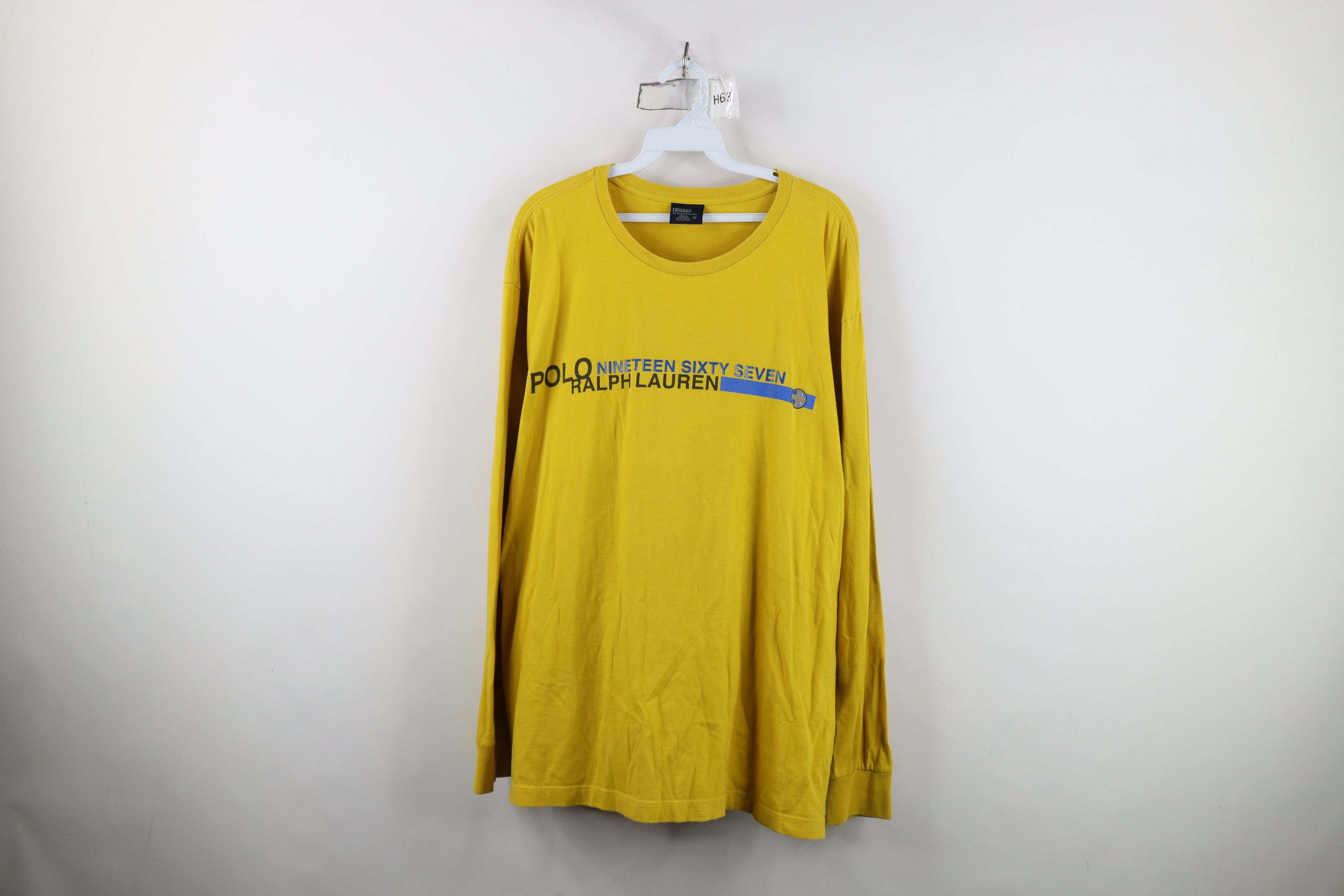 Ralph Lauren Vintage 90s Ralph Lauren Spell Long Sleeve T-Shirt Yellow Size US XL / EU 56 / 4 - 1 Thumbnail