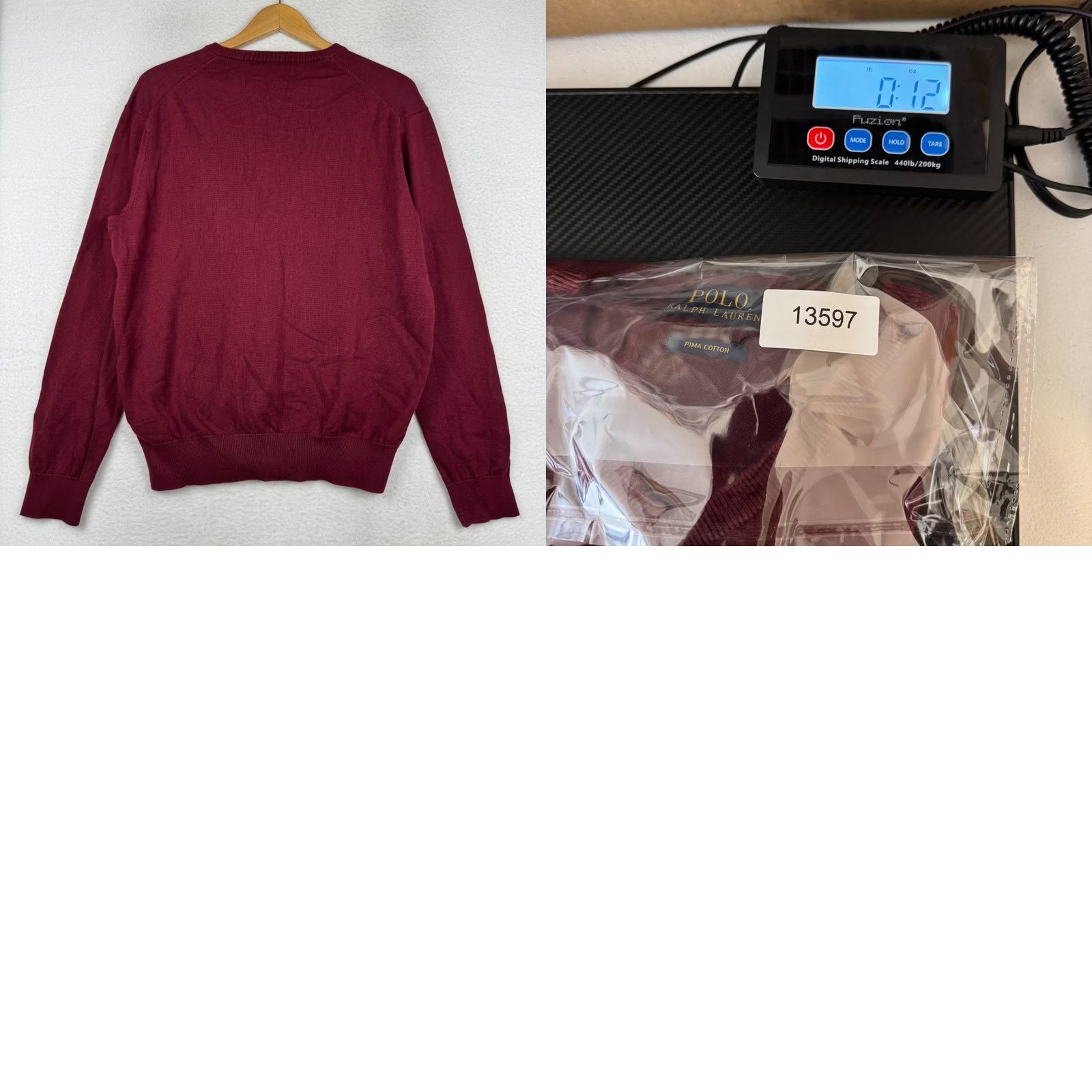 Polo Ralph Lauren Polo Ralph Lauren Sweater Pullover V-Neck Long Sleeve Red Maroon Cotton Knit Regular Men L Adult Mens Size US L / EU 52-54 / 3 - 8 Thumbnail