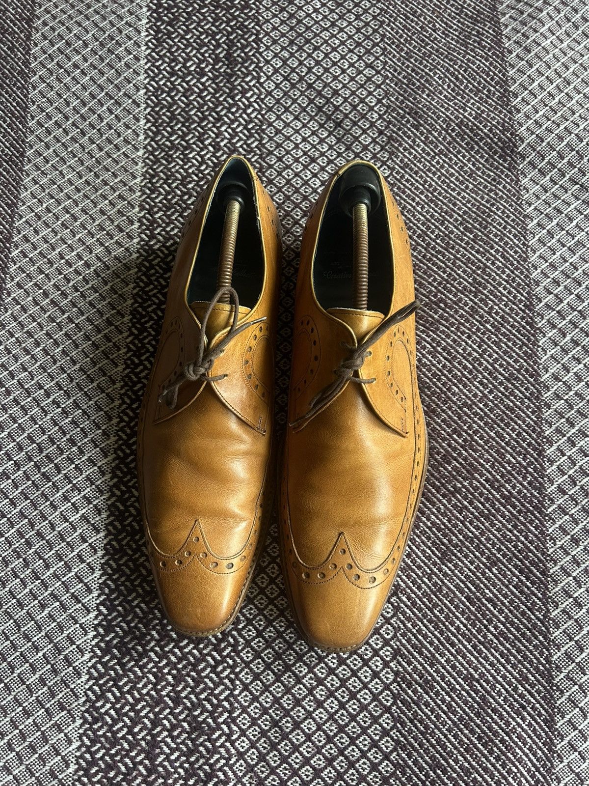 Vintage Barker Leather Luxury Shoes Brown Brogues Size 44 C14 Solid Size US 10 / EU 43 - 4 Thumbnail