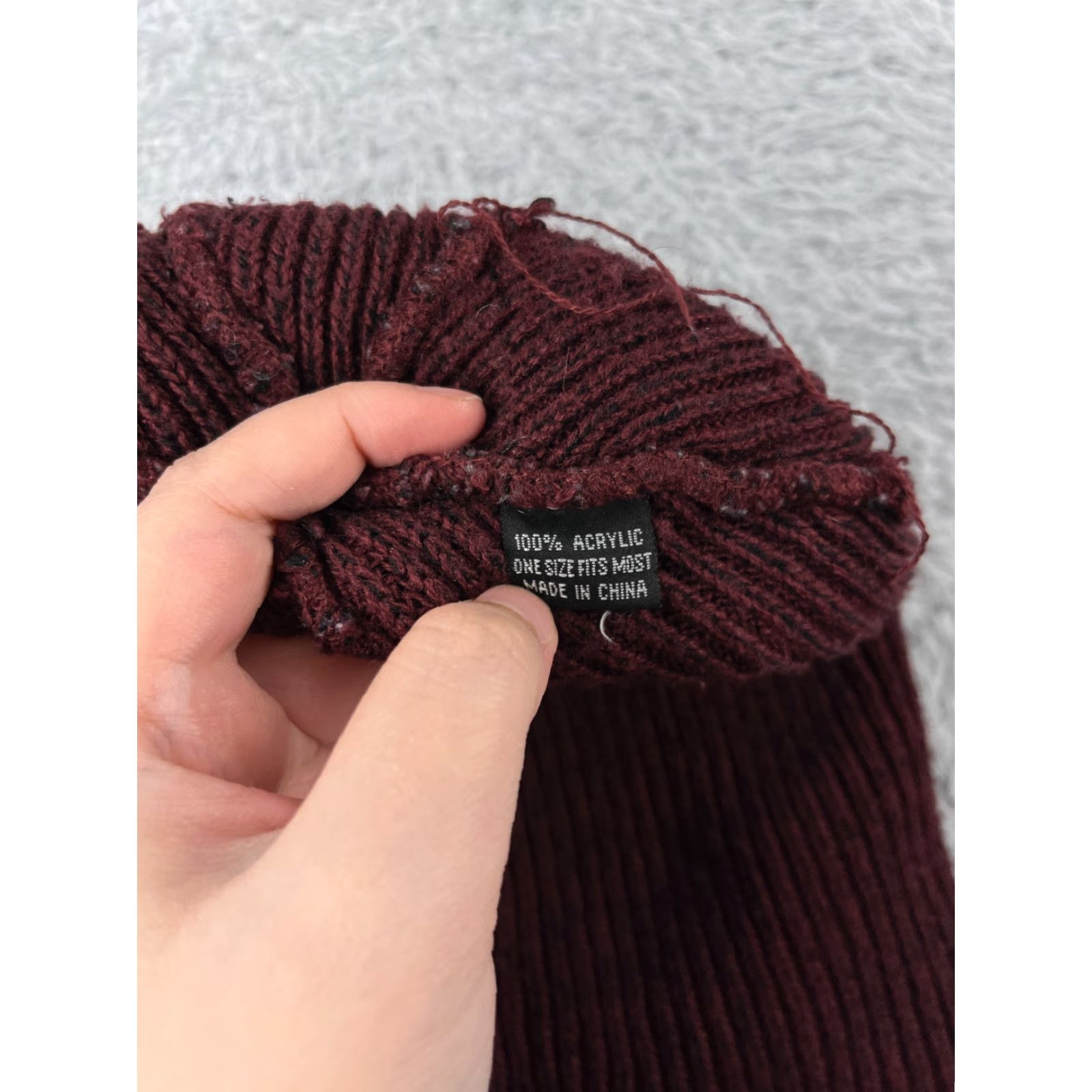 Vintage Viable Beanie Toque Adult One Size Burgundy Knit 100% Acrylic Skate Skateboard Hat Mens Beanie One Size Burgundy Viable Acrylic Knit Size ONE SIZE - 6 Thumbnail