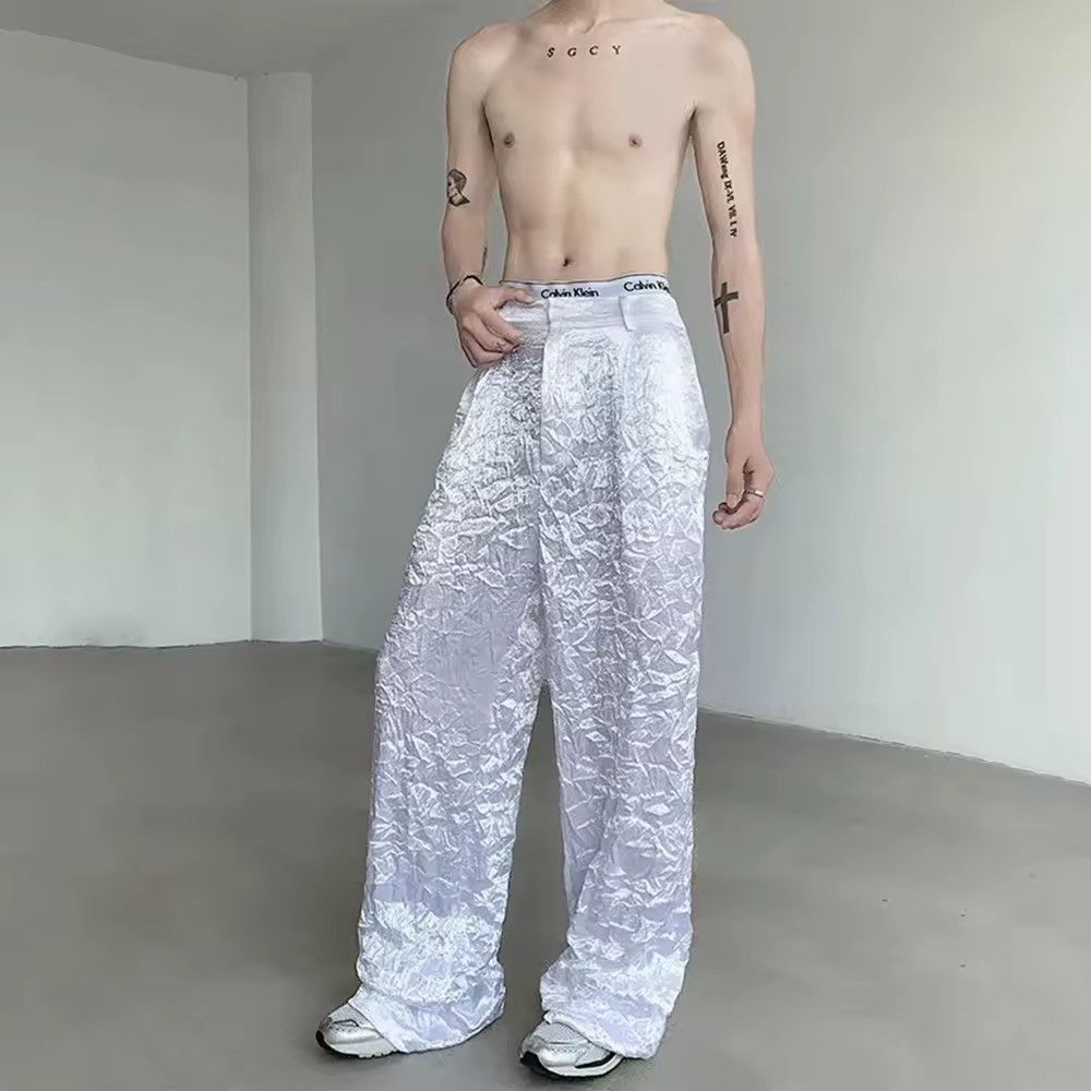 Other Pleated Shiny Casual Streetwear Grunge Old Money Pants Size US 30 / EU 46 - 3 Thumbnail
