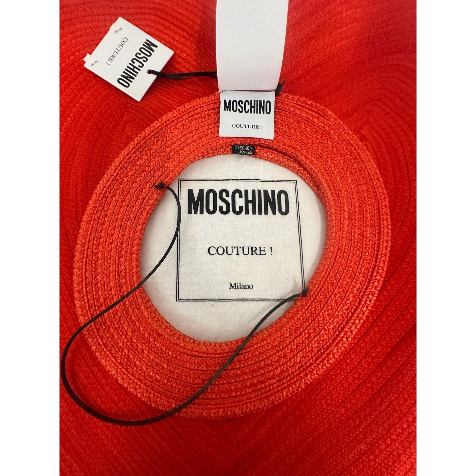 Moschino RUNWAY SS23 MOSCHINO Couture x Stephen Jones Rafia Heart Hat Size ONE SIZE - 4 Thumbnail
