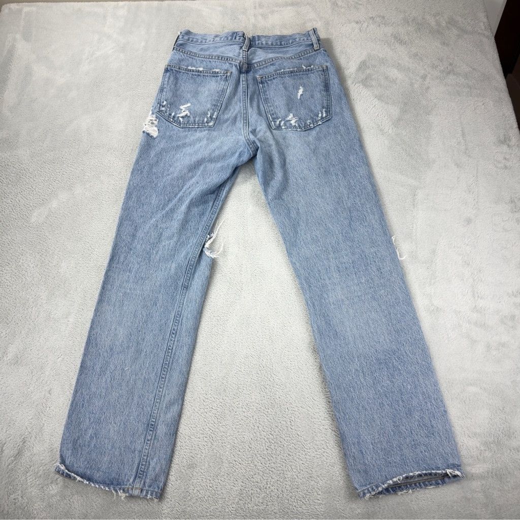 Agolde Agolde Women Sz 27 W x 28 L 90s Mid Rise Straight Distressed Size 27" / US 4 / IT 40 - 5 Thumbnail