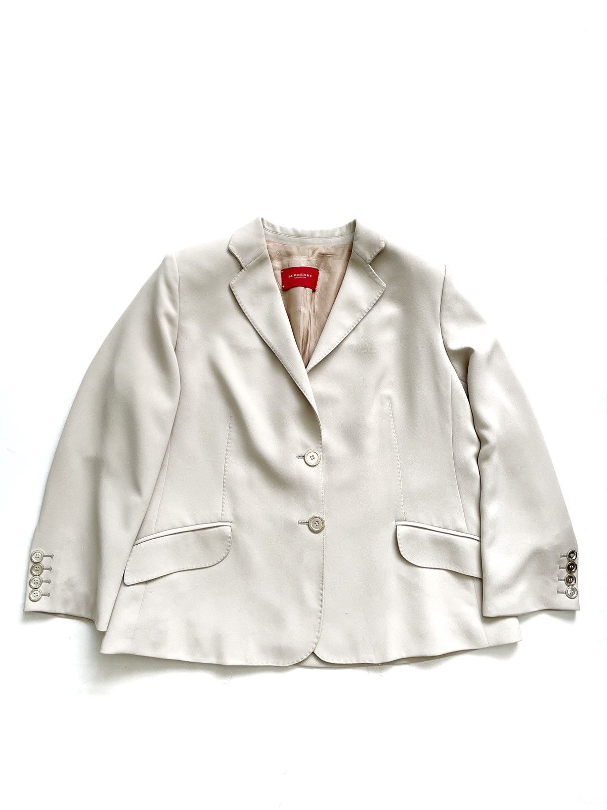 Burberry Burberry Beige Women Crop Blazer Jacket Metal Button Size ~M Size M / US 6-8 / IT 42-44 - 1 Thumbnail